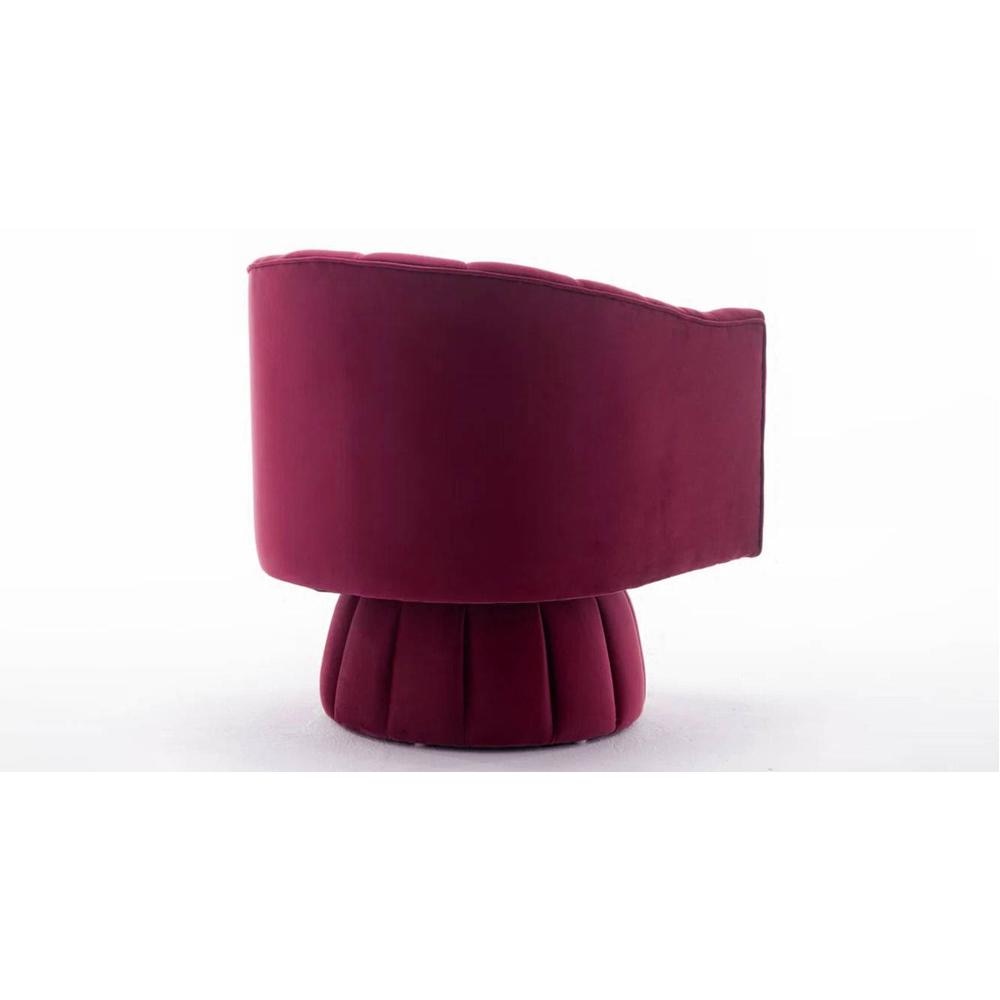 Morrow Swivel Solid Wood Round Chair in Maroon Colour