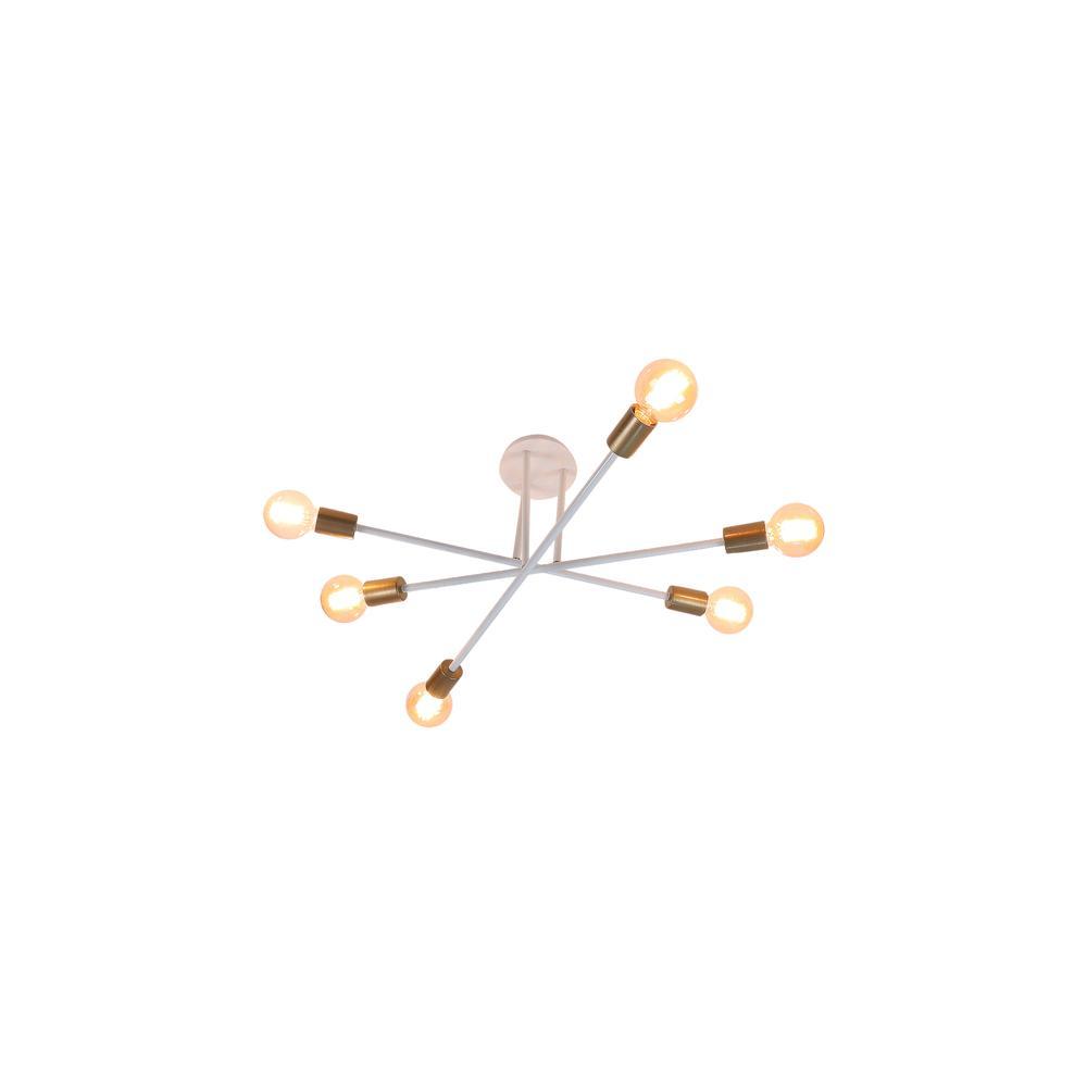Six Head Sputnik White Mordern Chandelier