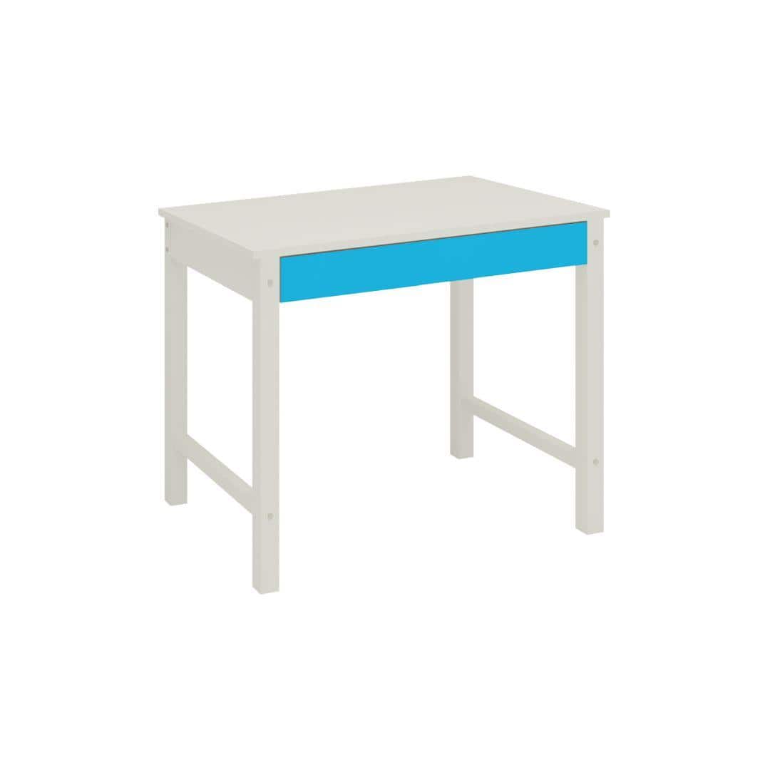 Mystica Kids Solid Wood Study Desk with Drawer in Ivory Azure Blue Colour