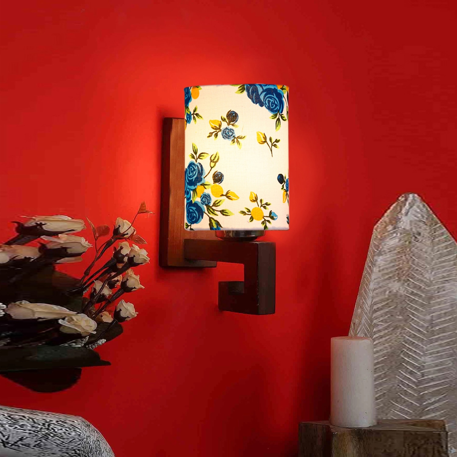 Devansh Solid Wood Electric Wall Light in Multi Colour with Multi Shade Count of 1 Light - Devansh