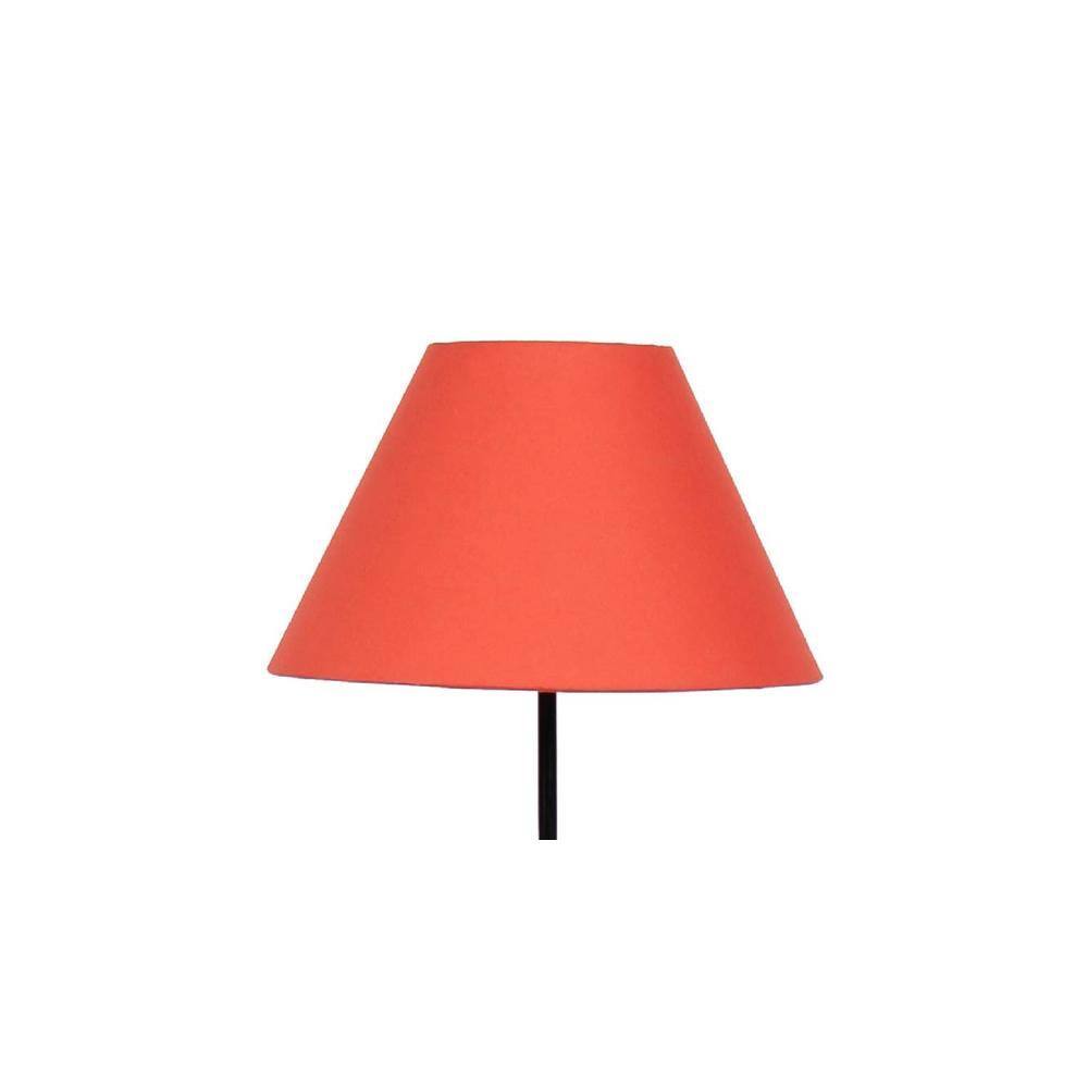 Clementine Orange Fabric Floor Lamp with Black Iron Base