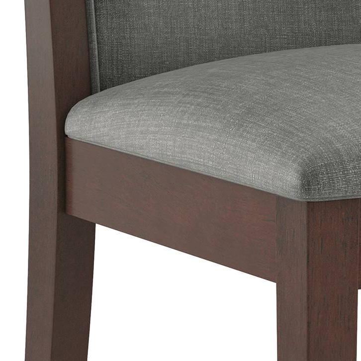 Wesley - Dalla 6 Seater Dining Table Set (Colour- Grey , Finish- Dark Walnut)