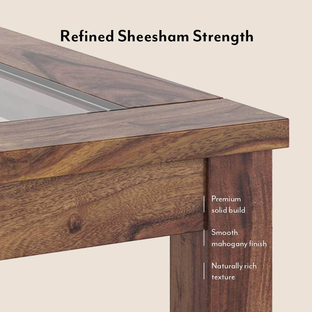 Floyd 6 Seater Dining Table Glass Top With Set Of 6 Zella Dining Chair