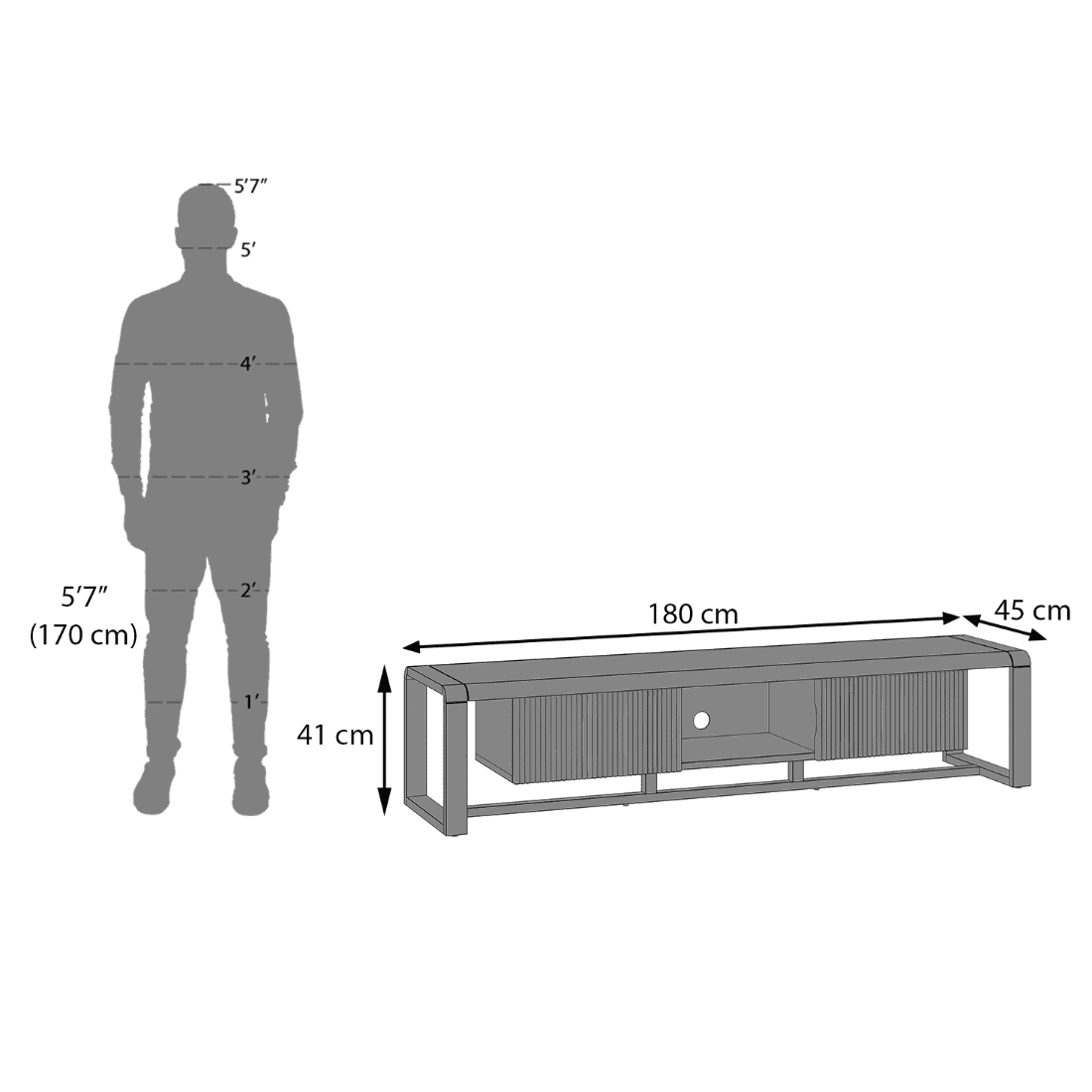 Linnea Solid Wood TV Cabinet In Amber Walnut Finish