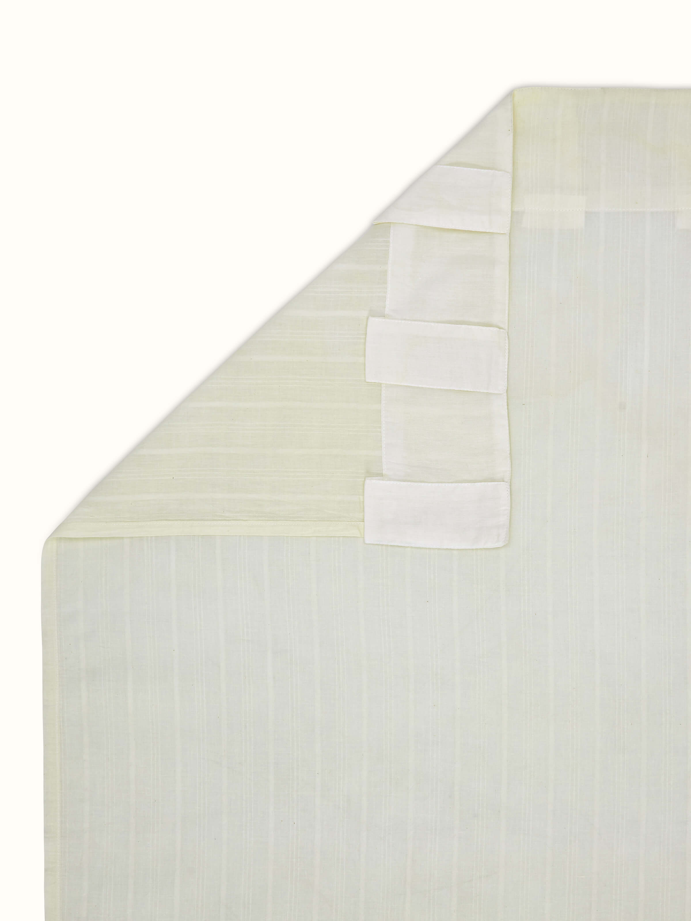 Kapasa Off-white Stripe Handloom Cotton Curtain (7 Ft)