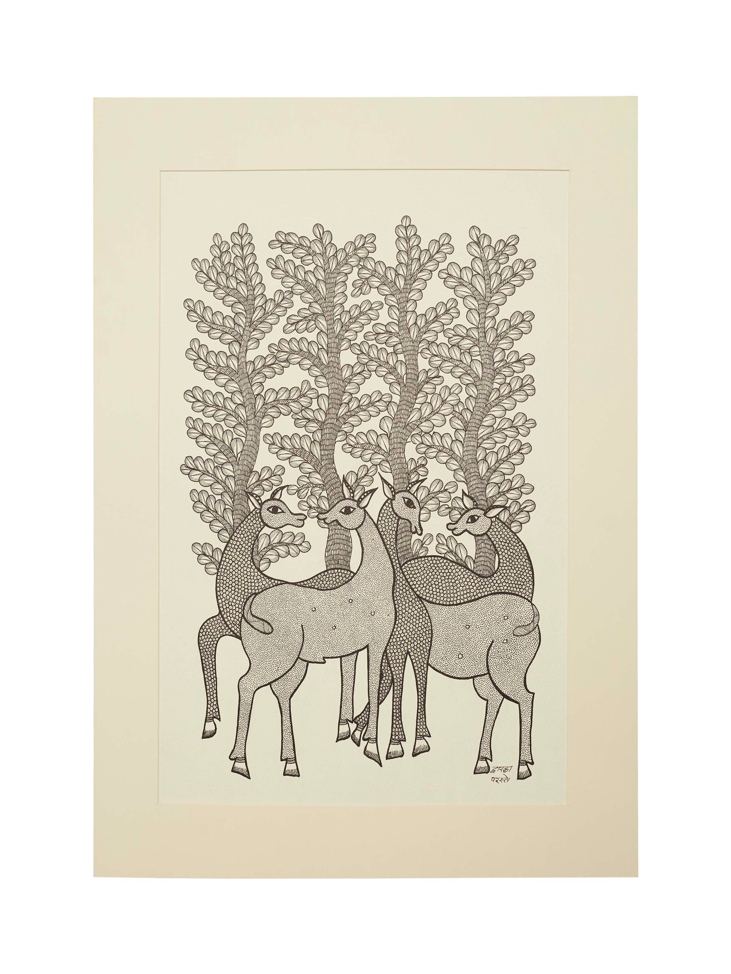 Forest Deer Gond Art