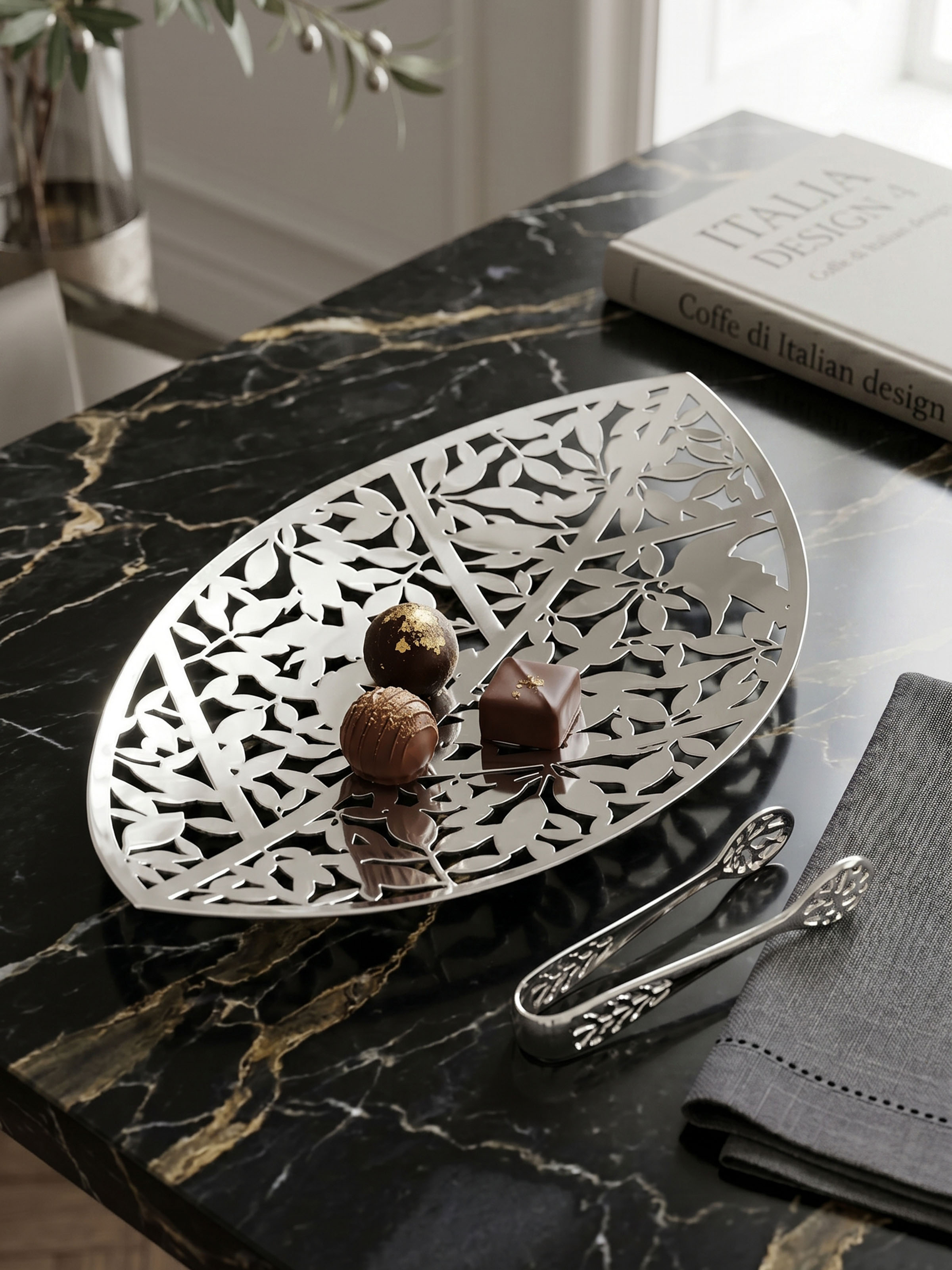 Silver-plated Leaf Platter