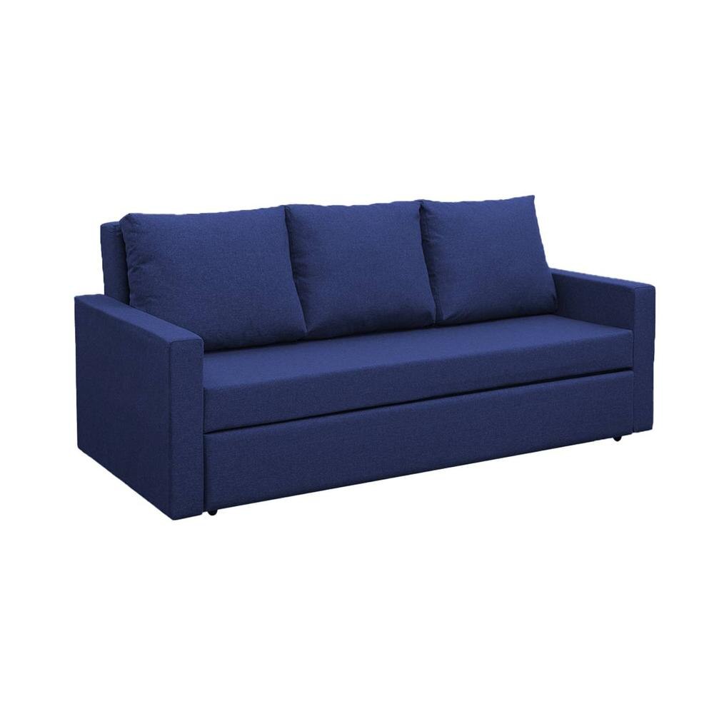 Akron 3 Pull Out Sofa Cum Bed In Nav Blue Colour