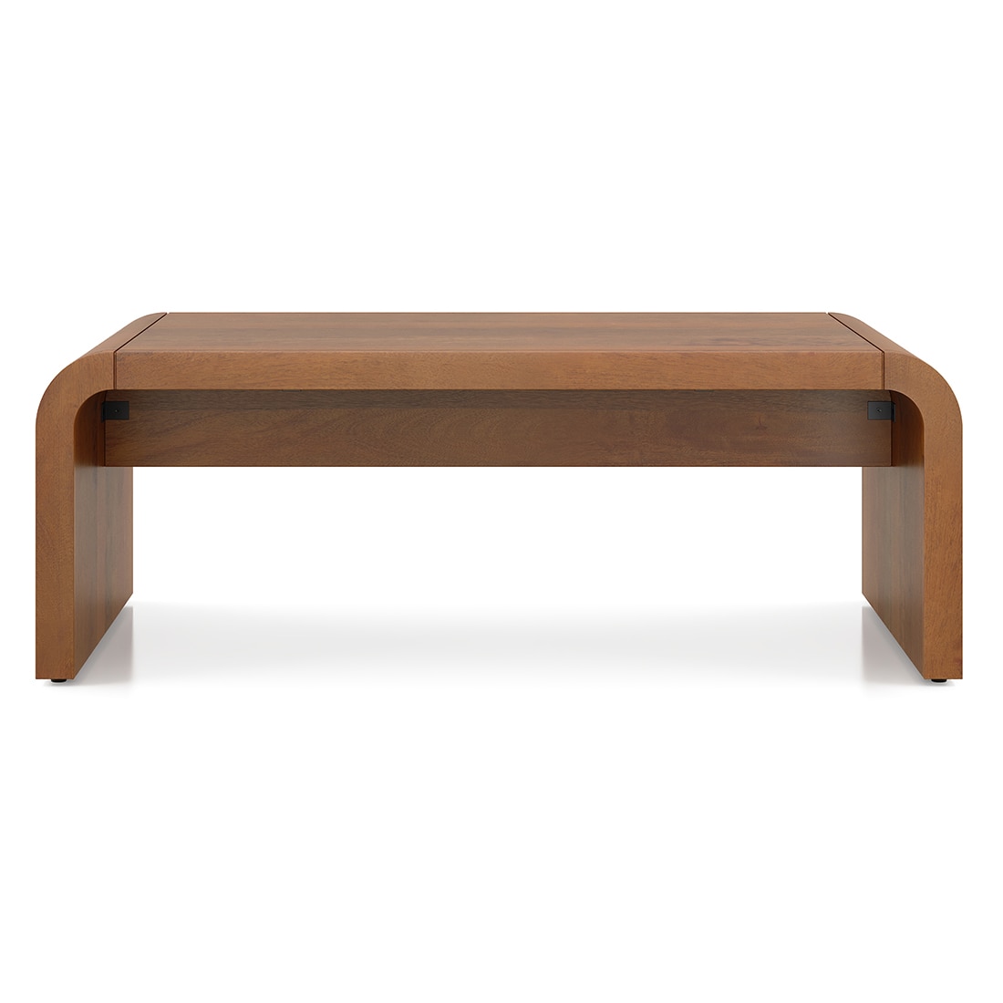 Quinn Rectangular Solid Wood Coffee Table In Amber Walnut Finish