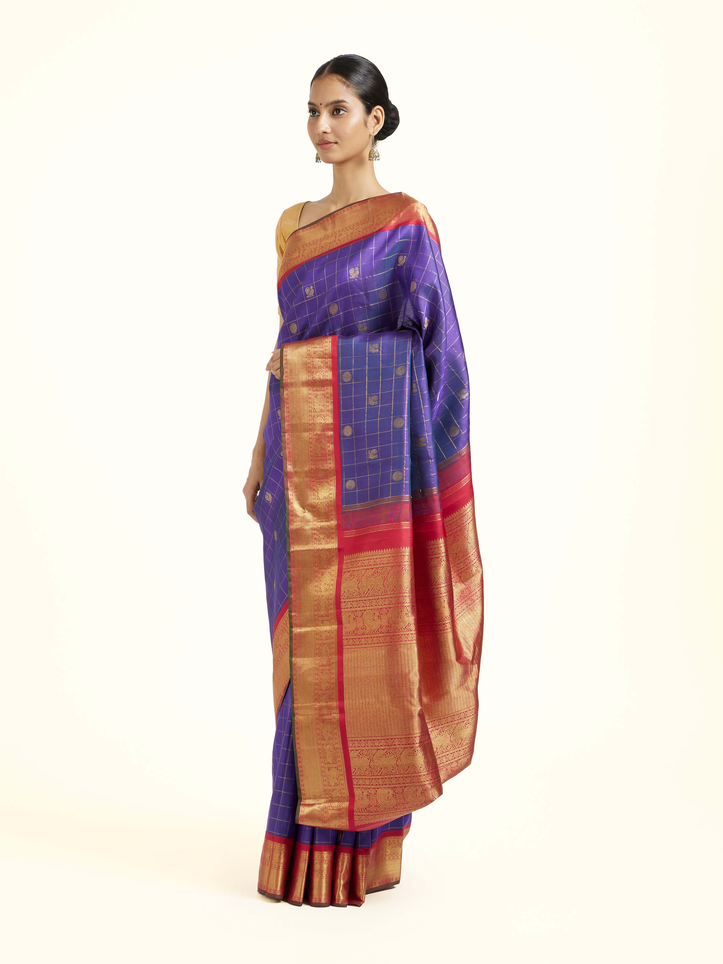 Blue Silk Kancheepuram Handloom Real Zari Saree