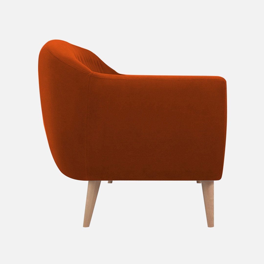 Colam Velvet 1 Seater Sofa in Orange Colour