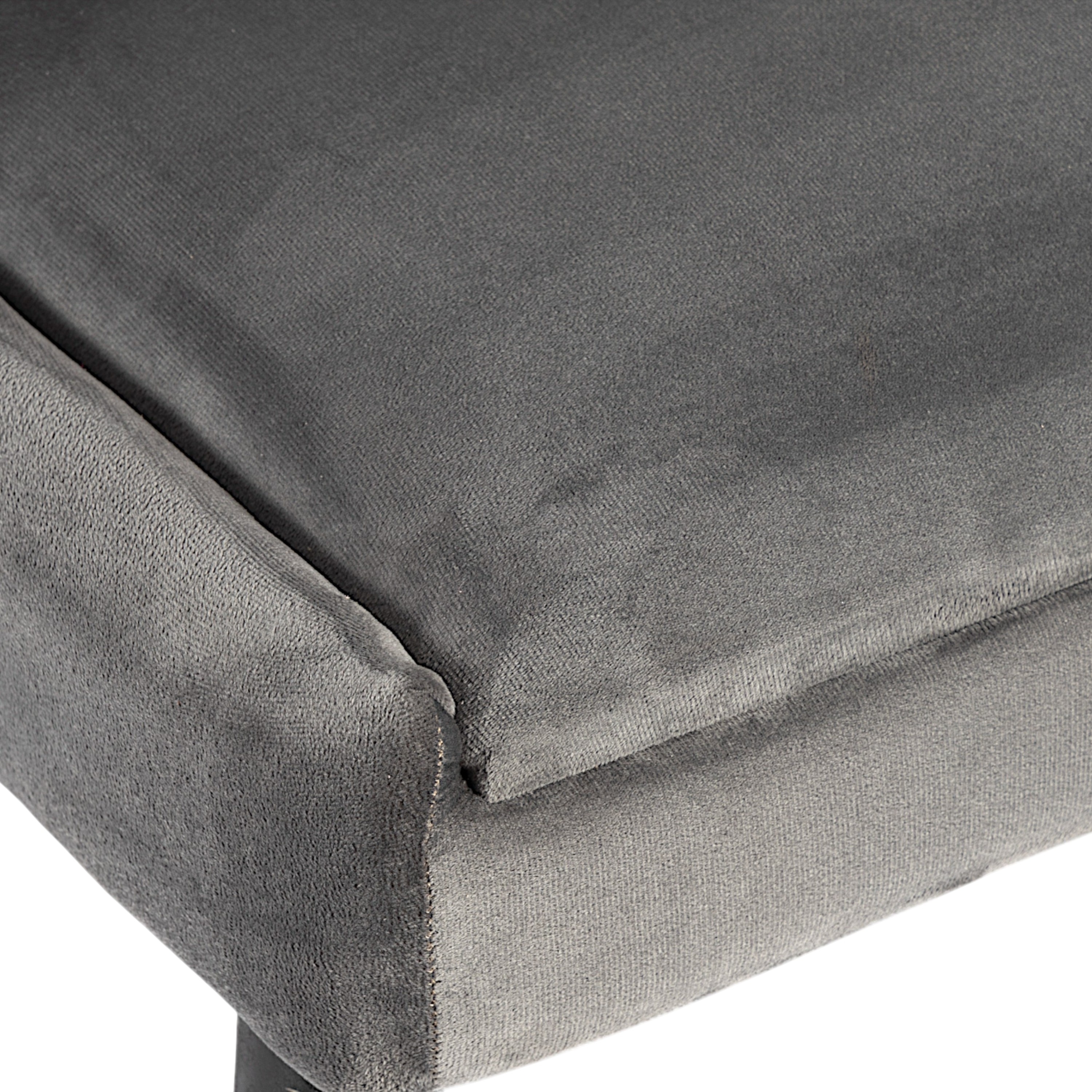 Rosslyn wood Dining Chair in Iron Grey Velvet Upholstery with MAHAGONY FINISH