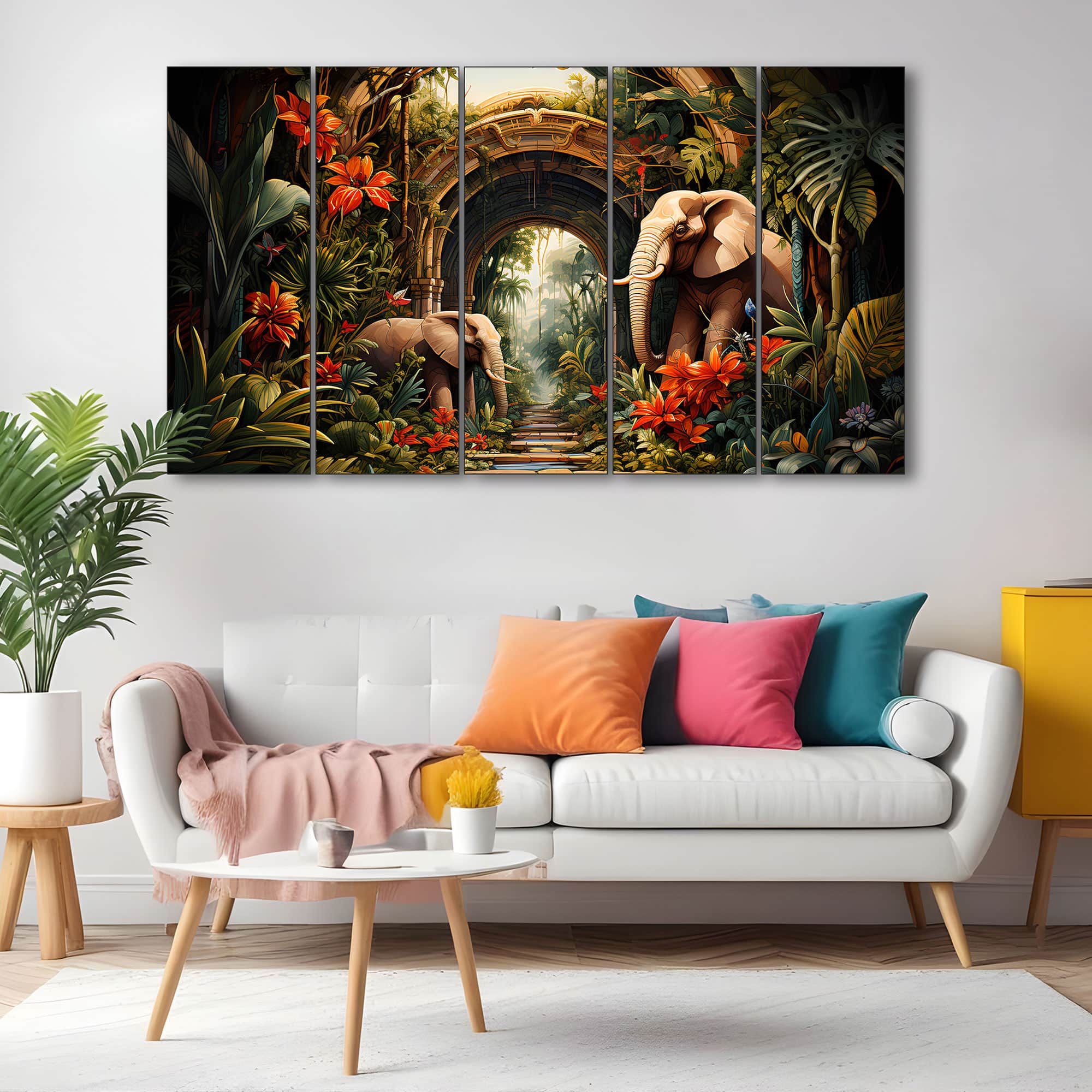 The Castle Decor Nature Animal Wall Painting Wooden Framed 27x48 Inch - The Castle Decor