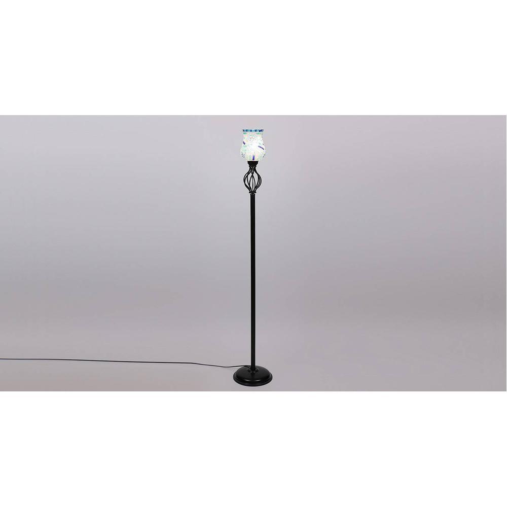 Elizabeth Black Glass Shade Floor Lamp