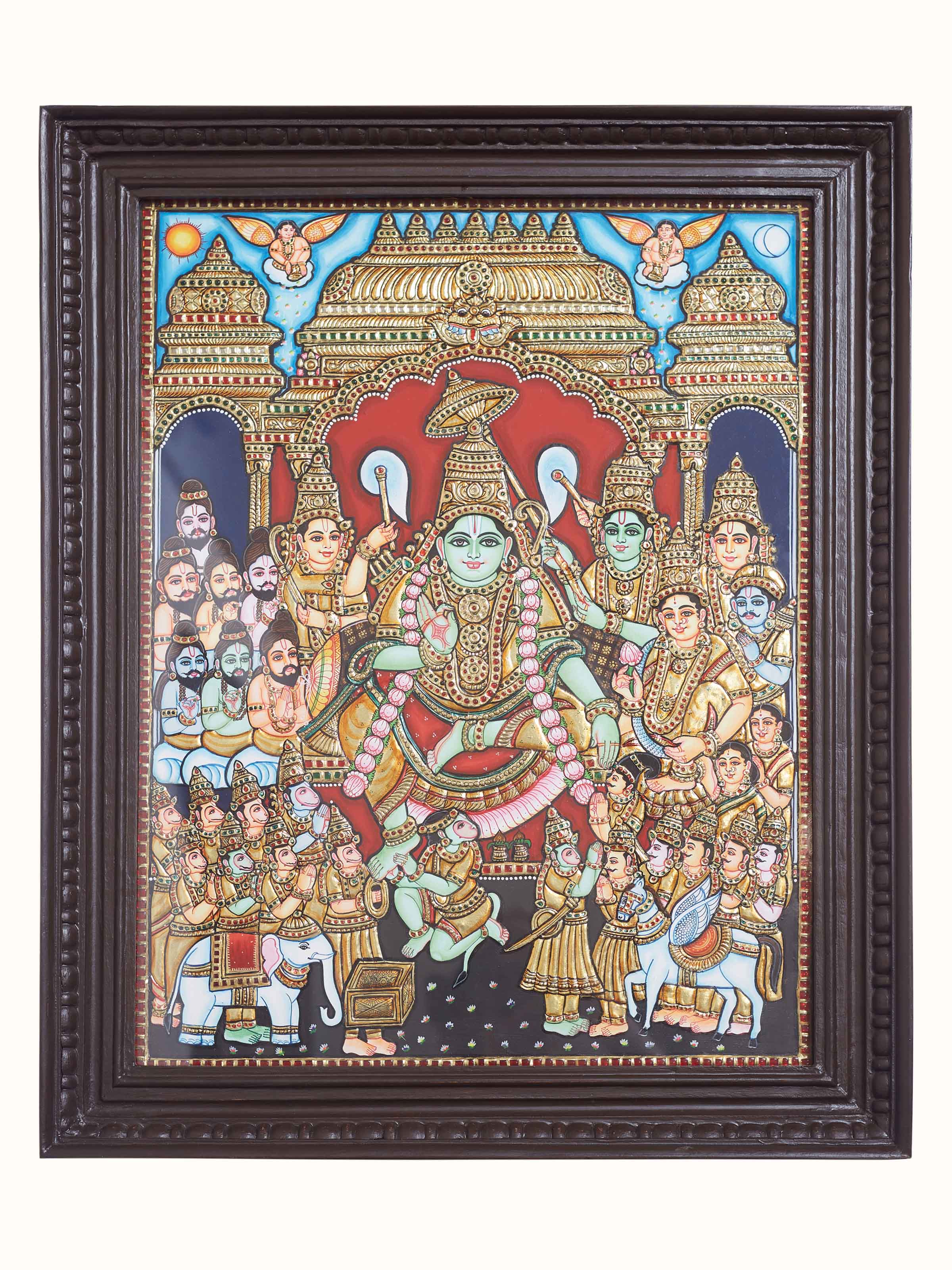 Ramar Thanjavur Teak Wood Painting