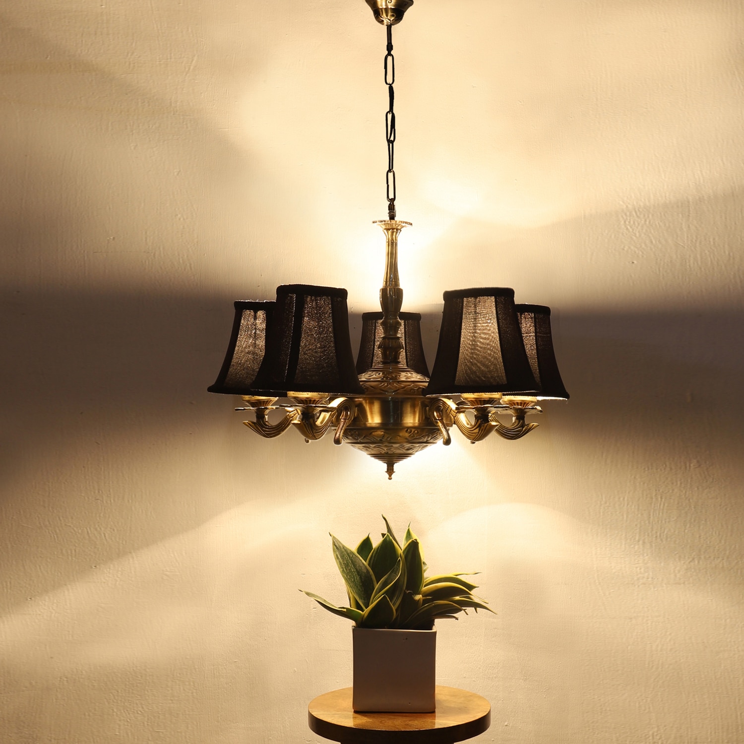 Devansh Gold Wall Mounted Lamp With Black Cotton Shade