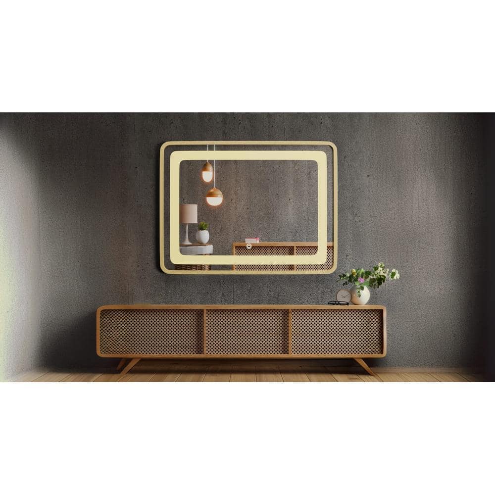 Aluminium LED Rectangular Decorative wall mirror by elegant arts and frames (Mirror size 24X18mm)