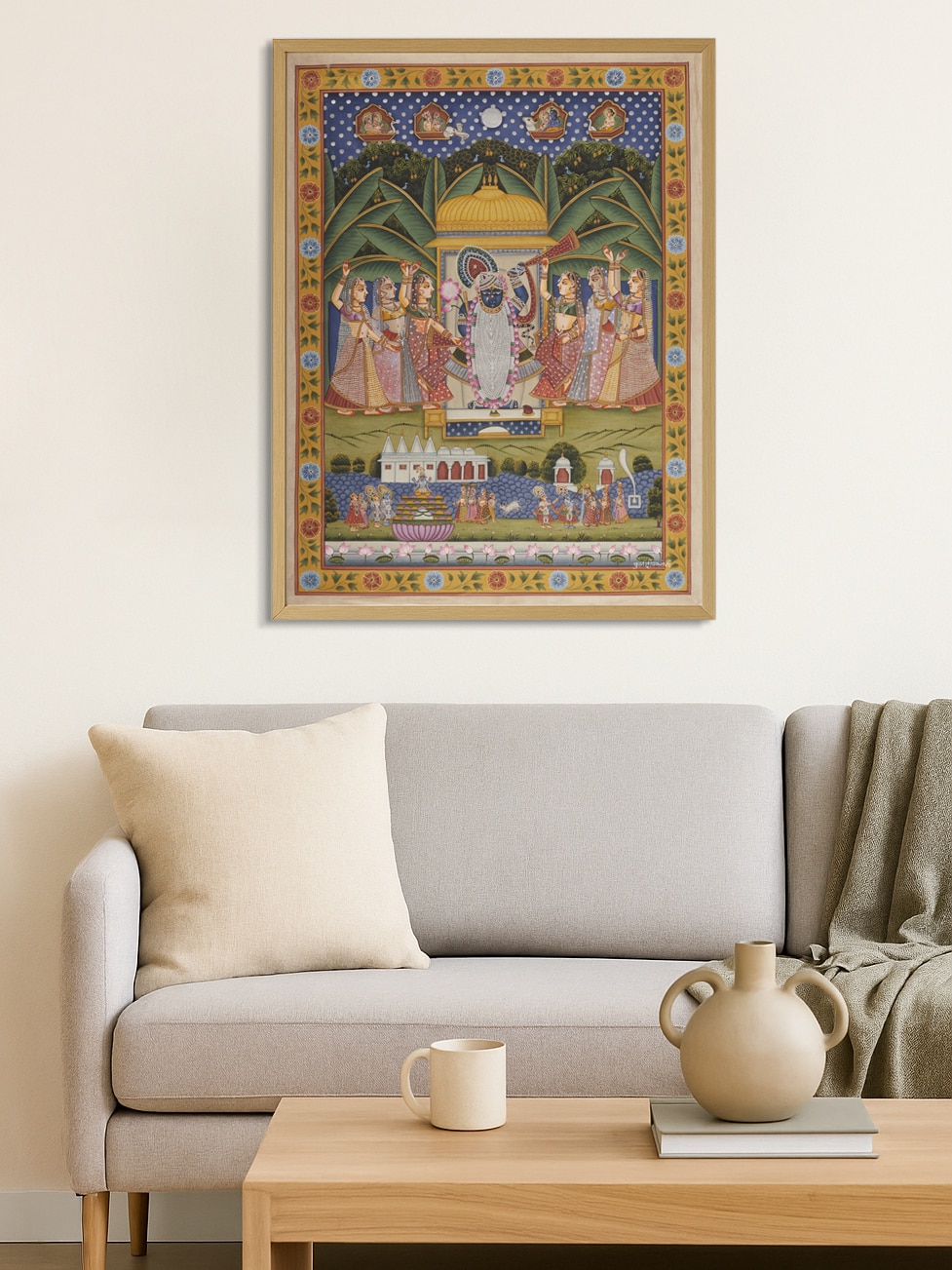 Lifestyle view of Pichwai Radiant Sharat Poornima Painting