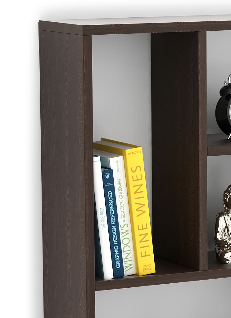 BLUEWUD Javies Engineered Wood Multipurpose Wall Decor Shelf, Display Rack (Wenge)