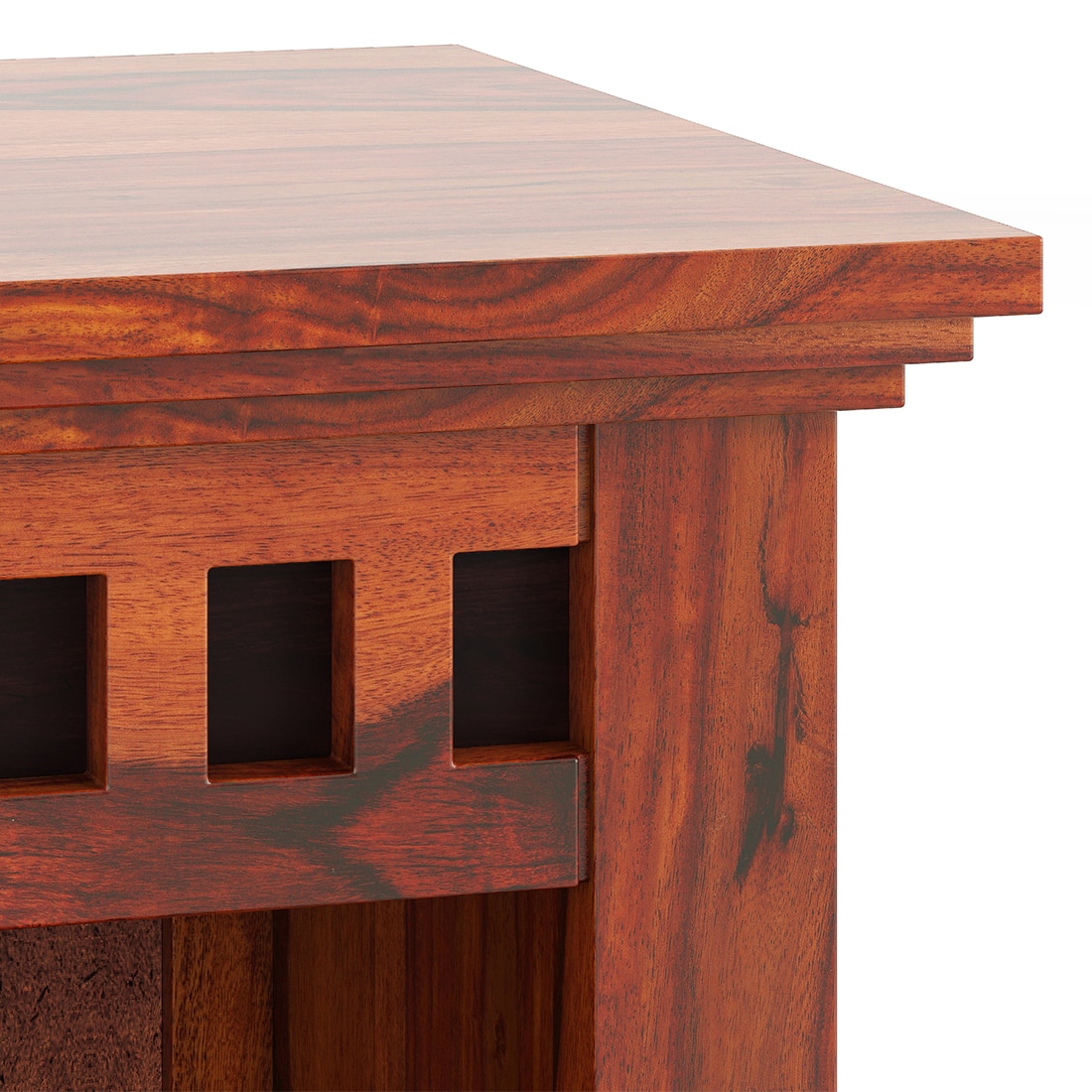 Fidora Solid Wood Bedside Table In Honey finish