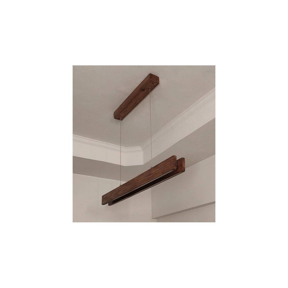 Slimline 36 Duo Brown Solid Wood Cluster Hanging Light