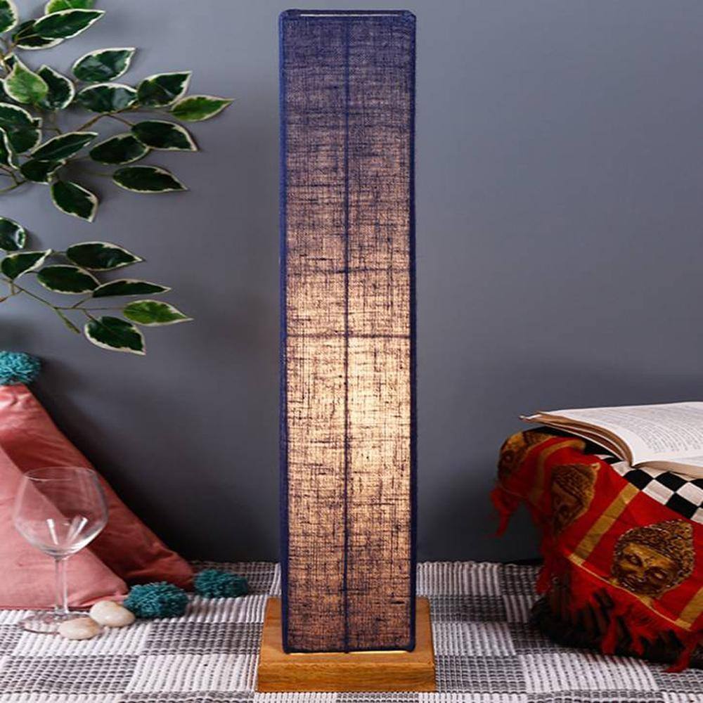 Miranda Blue Cotton Shade Floor Lamp