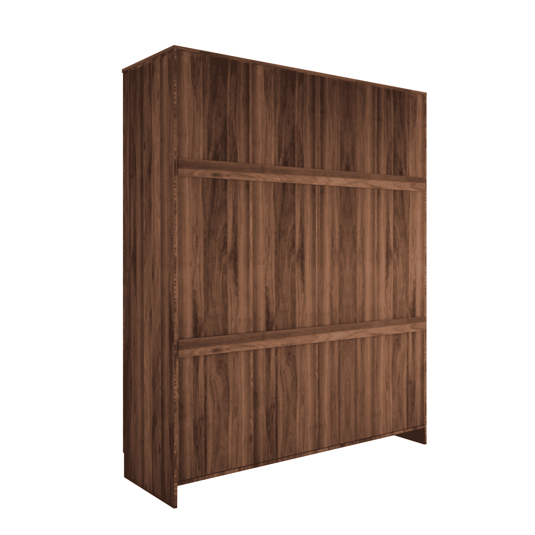 Julian Engineered Wood 4 Door Mirror Wardrobe In Walnut Finish