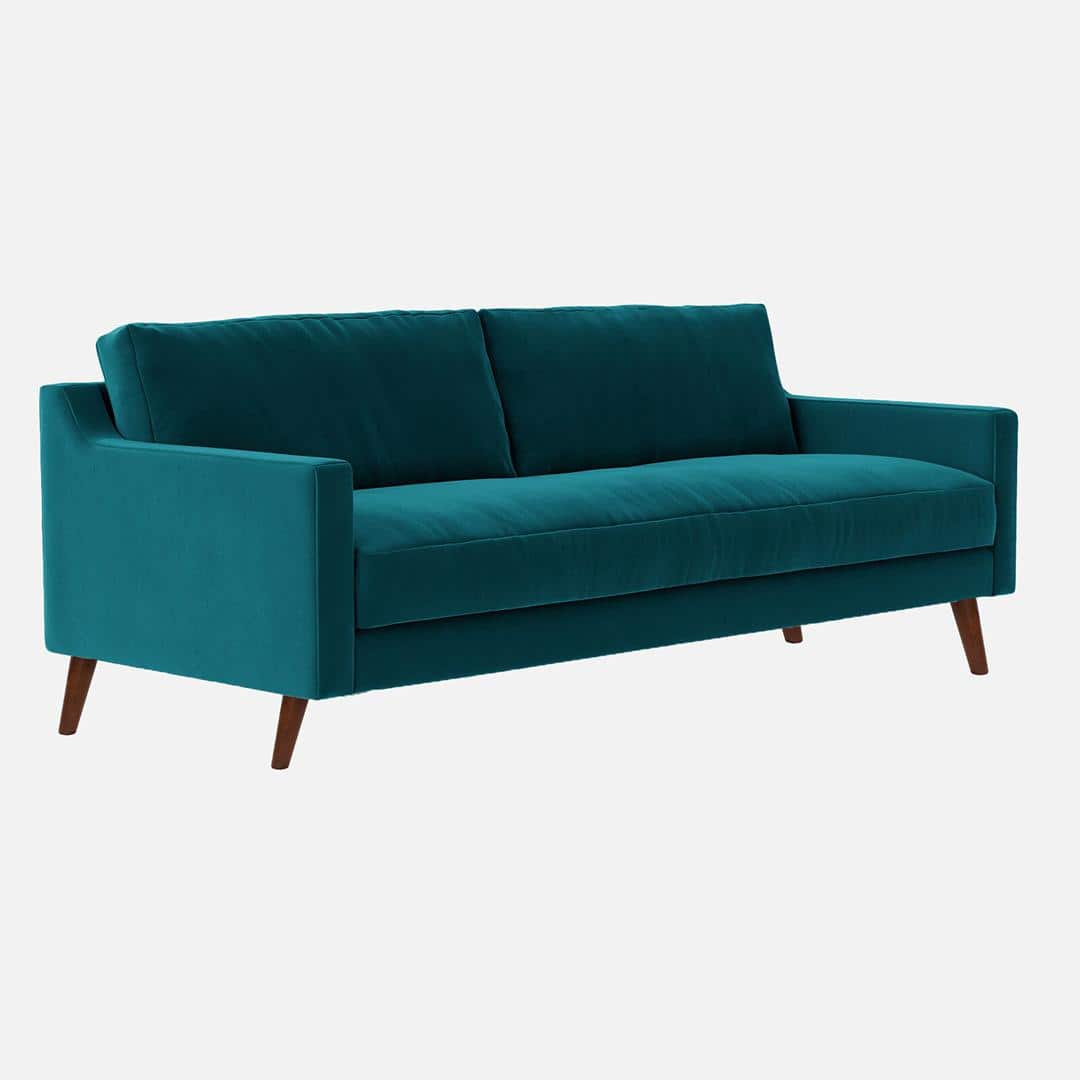 Reiti Velvet 3 Seater Sofa Teal in Blue Colour