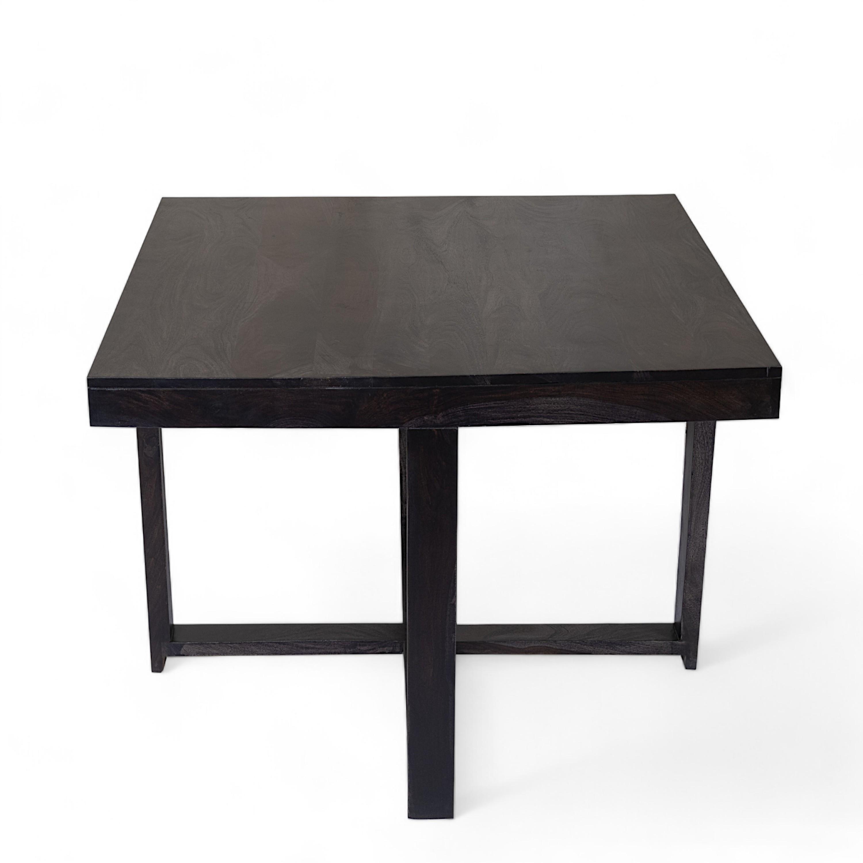 Kingston Sheesham Wood 4 Seater Dining Table Set in Mahogany Finish & Turquoise Sea Velvet fabric Upholstery