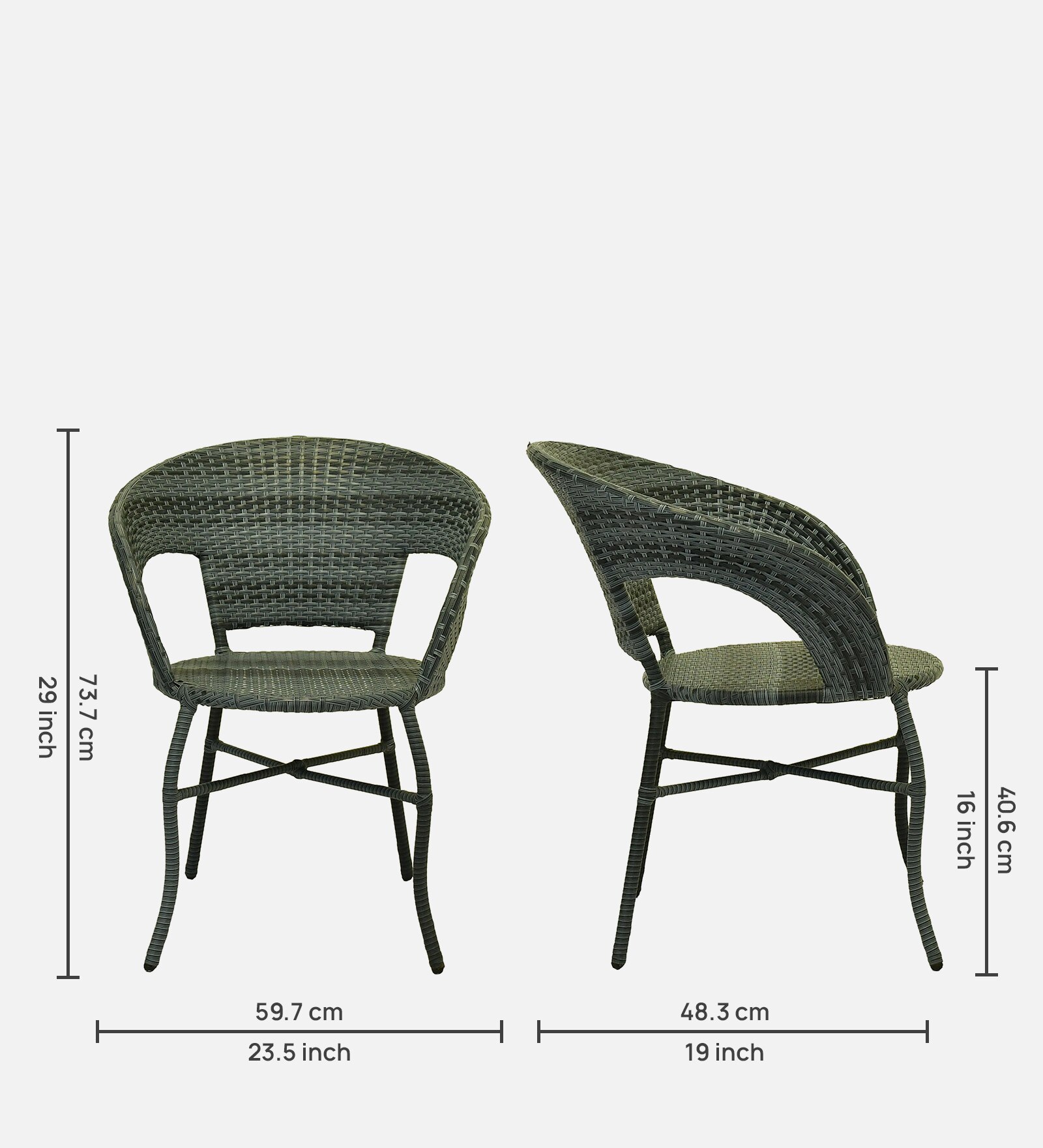 Ballarat  Wicker Table And Chair Set In Bombay Brown Dual Tone Finish