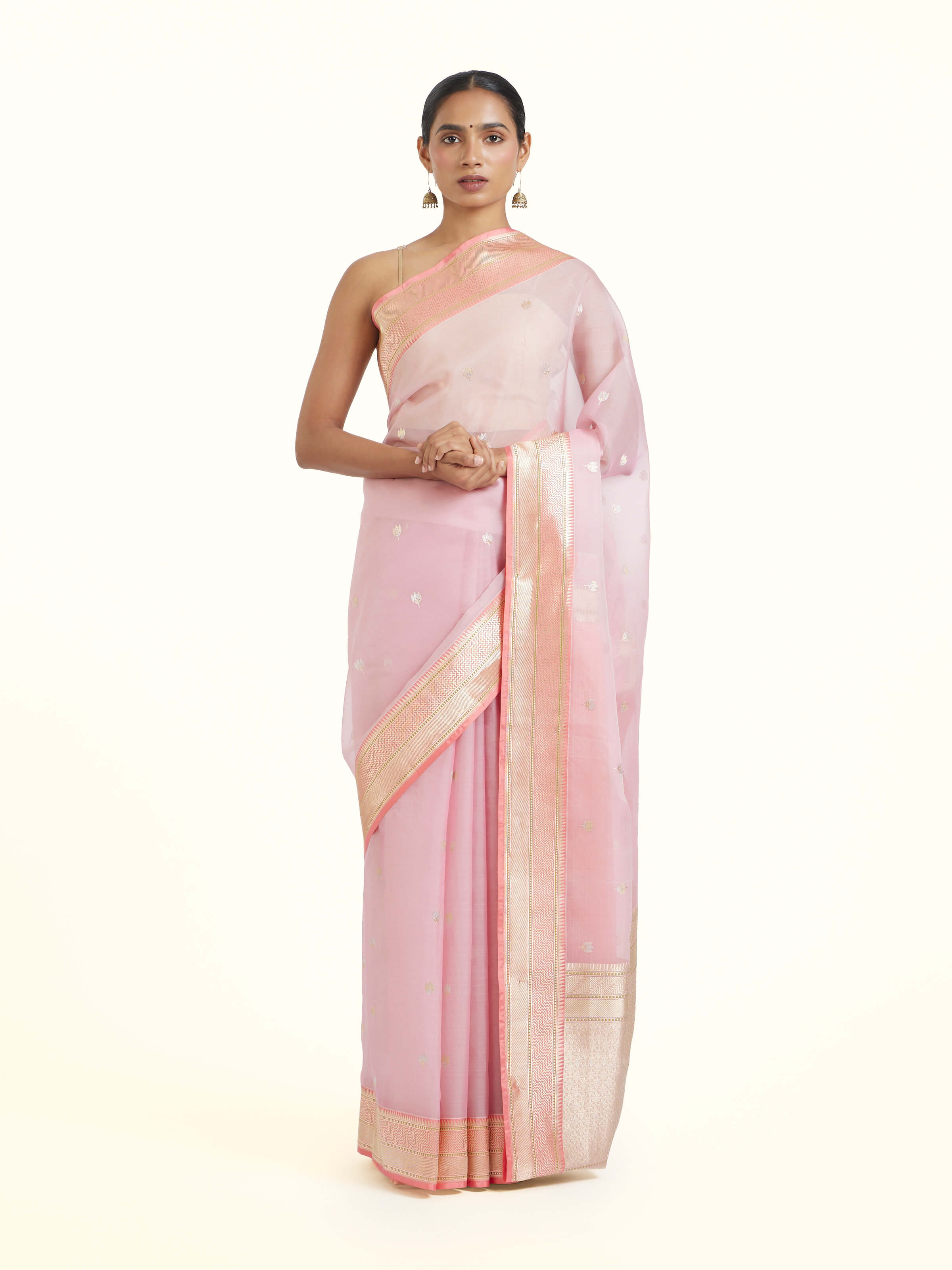 Pink Banarasi Kadhwa Silk Saree