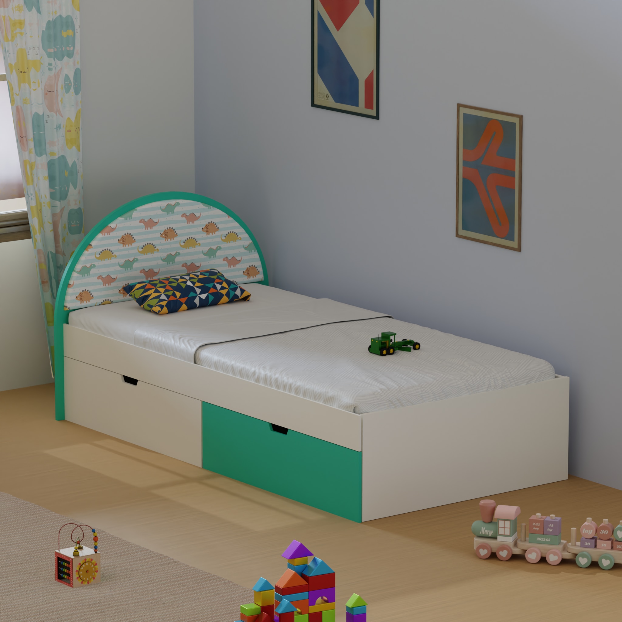 Sweet Slumber Kids Single Bed in Dino Theme