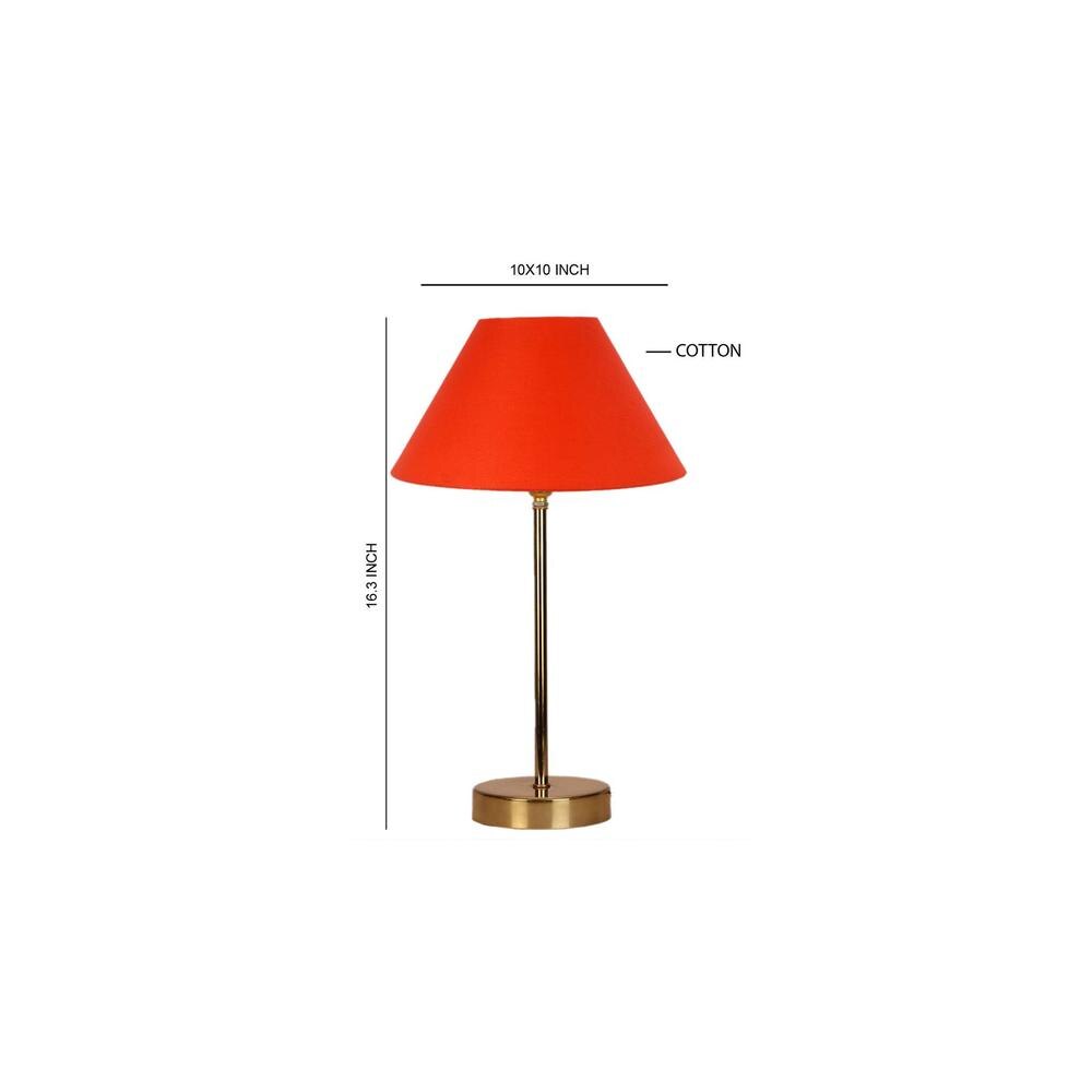 Orange cotton with Metal Gold Table Lamp