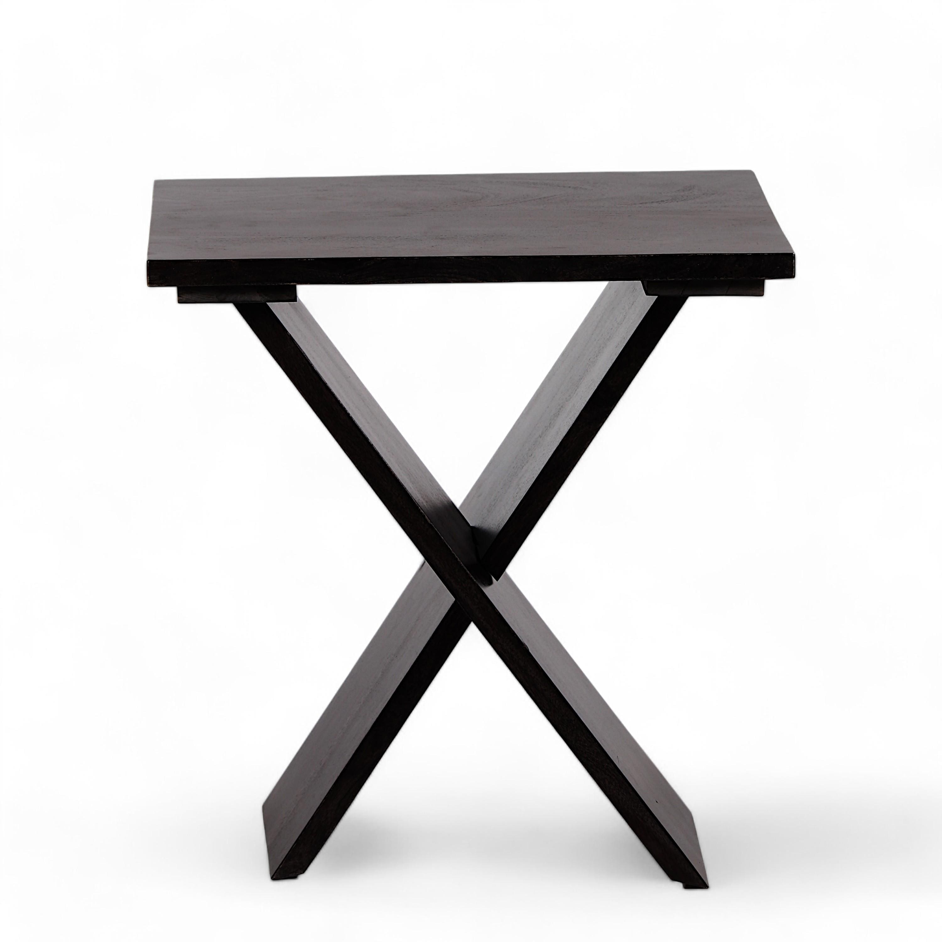 Darcy Sheesham Wood Contemporary Rectangle Set Of 2 Tea Table  Side Tables In Dark Mahagony Finish