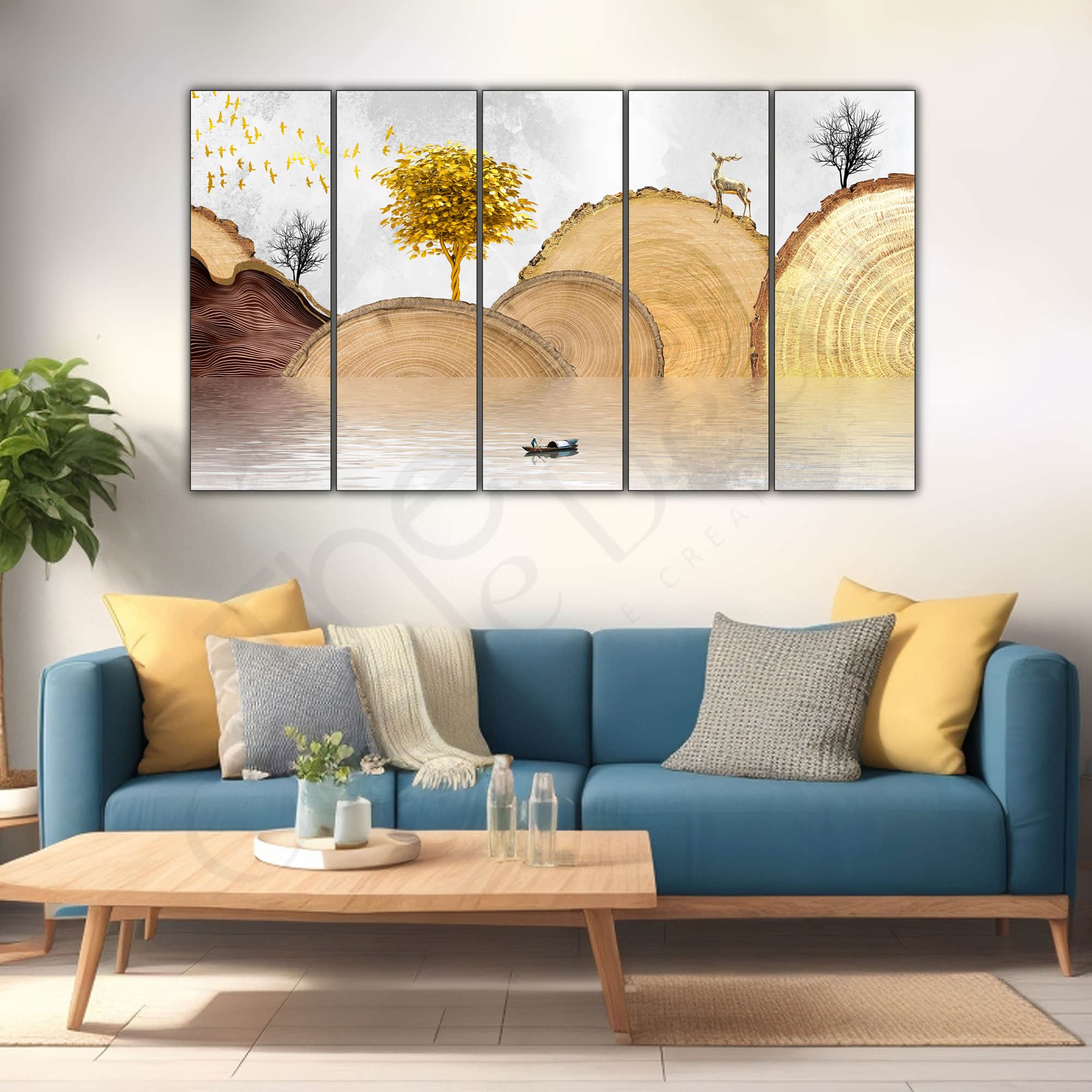 The Castle Decor Nature Art Wall Painting Wooden Framed 27x48 Inch (Style 9) - The Castle Decor
