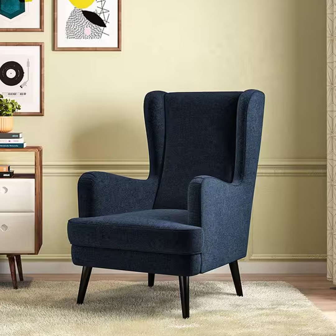 Genoa Wing Chair in  Cobalt Colour