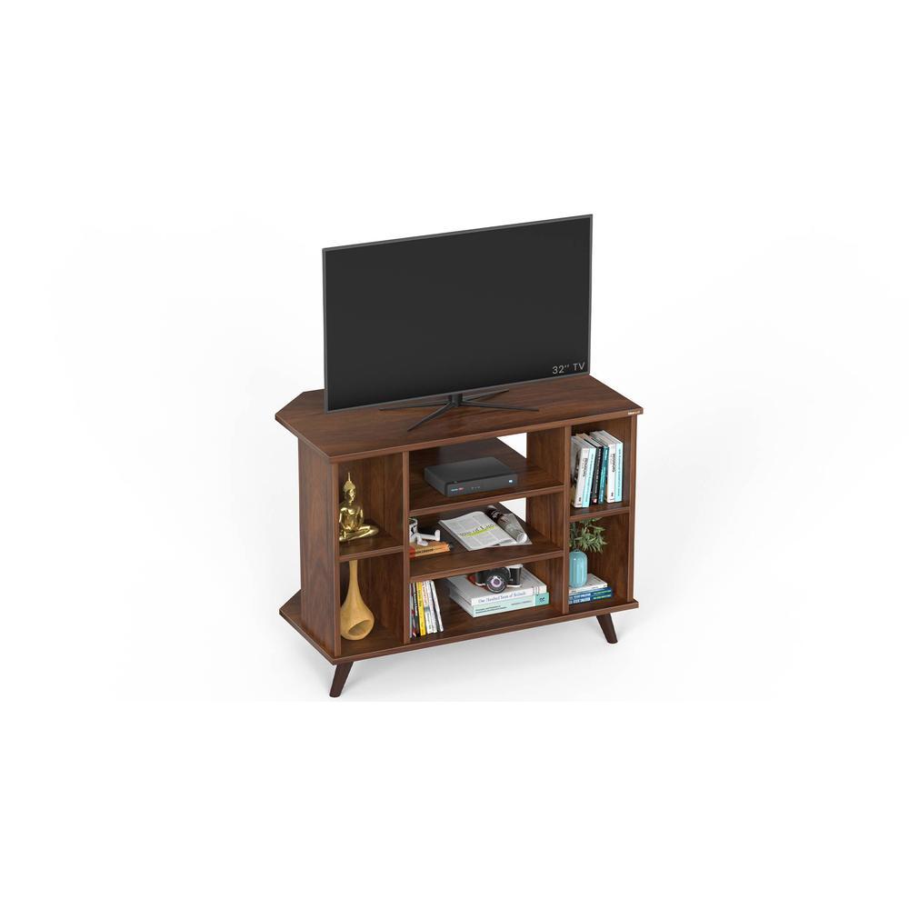 Gautier Engineering Wood Floor Standing TV Entertainment Unit Set Top Box Stand/TV Cabinet with Shelves for Books & Decor Display Unit Bed Living Room Upto 32 inches (Brown Maple)