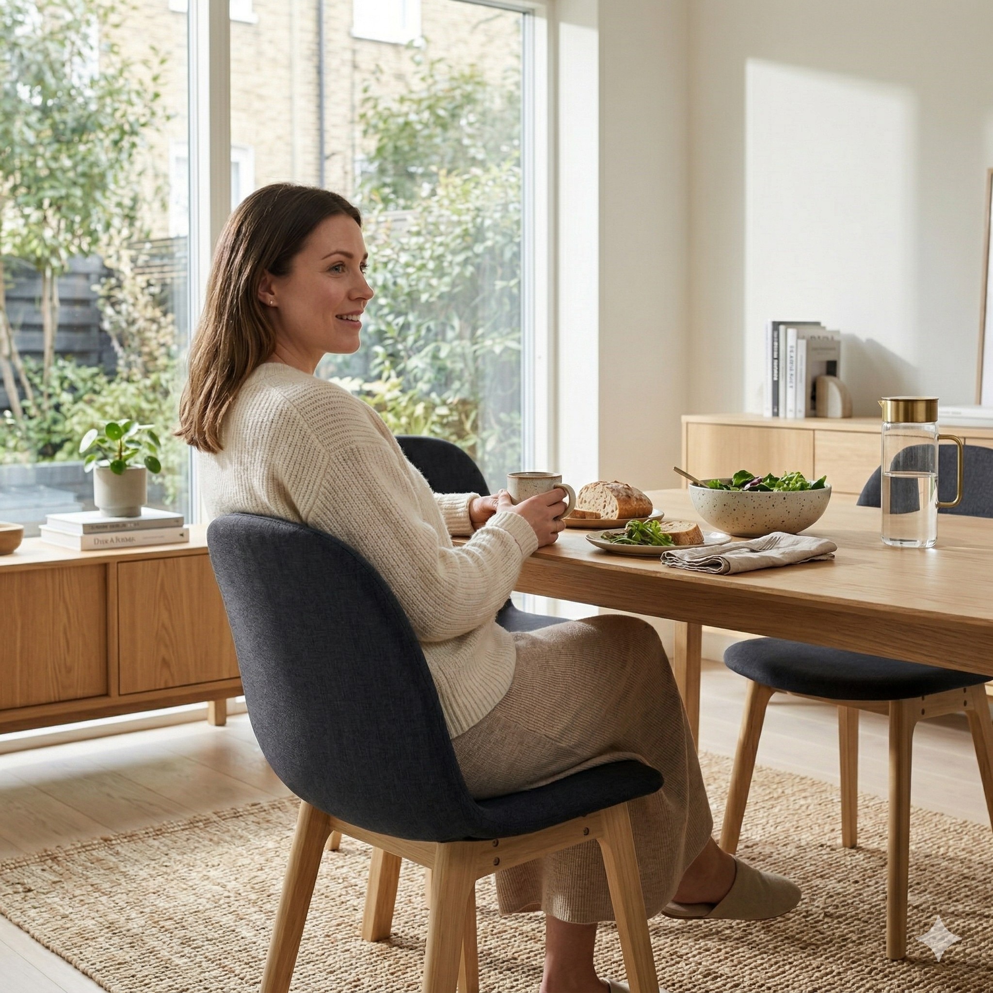 Scandinavian Aderes Dining Chair Natural Wood Finish - Nestnordic