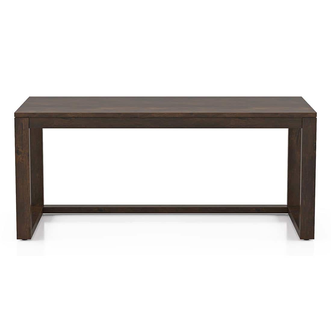 Avril Rectangular Solid Wood Coffee Table In Mango Walnut Finish and in Lagoon Green Colour