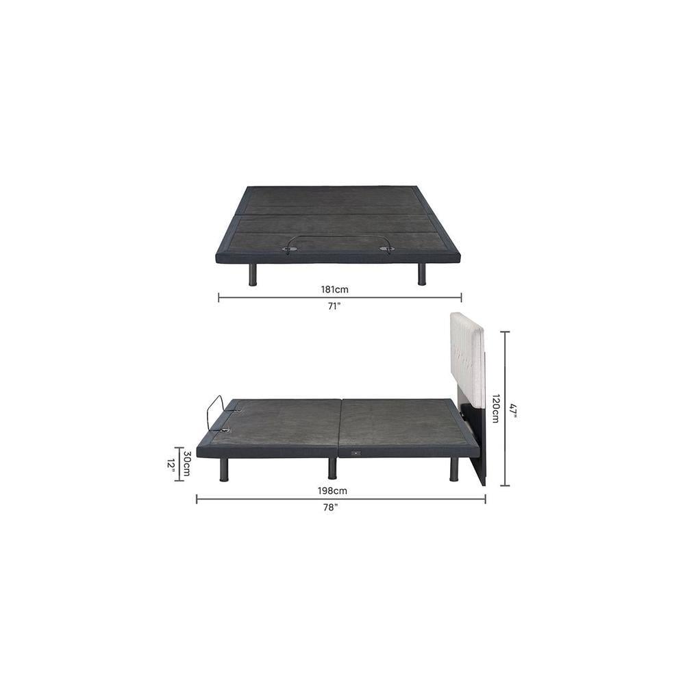 Wave Plus King Size Adjustable Bed With Under Bed Lighting, Massage And Sleep Modes With Headboard