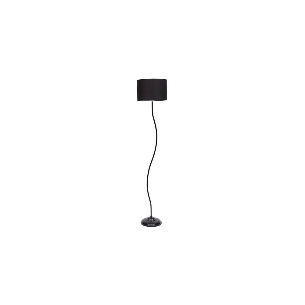 Deven Black Cotton Shade Floor Lamp