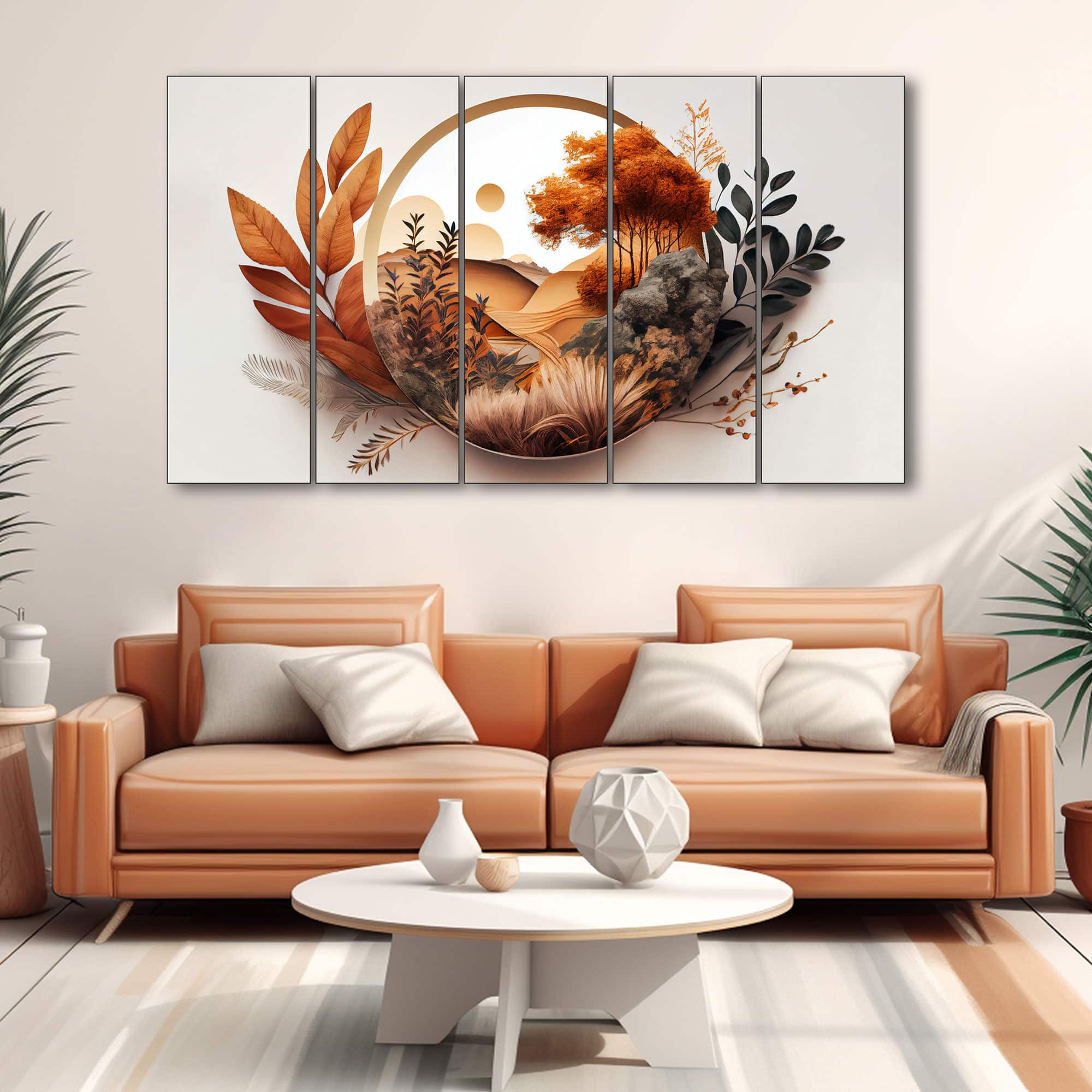The Castle Decor Abstract Art Wall Painting Wooden Framed Digital Painting 27x48 Inch (Style 26) - The Castle Decor