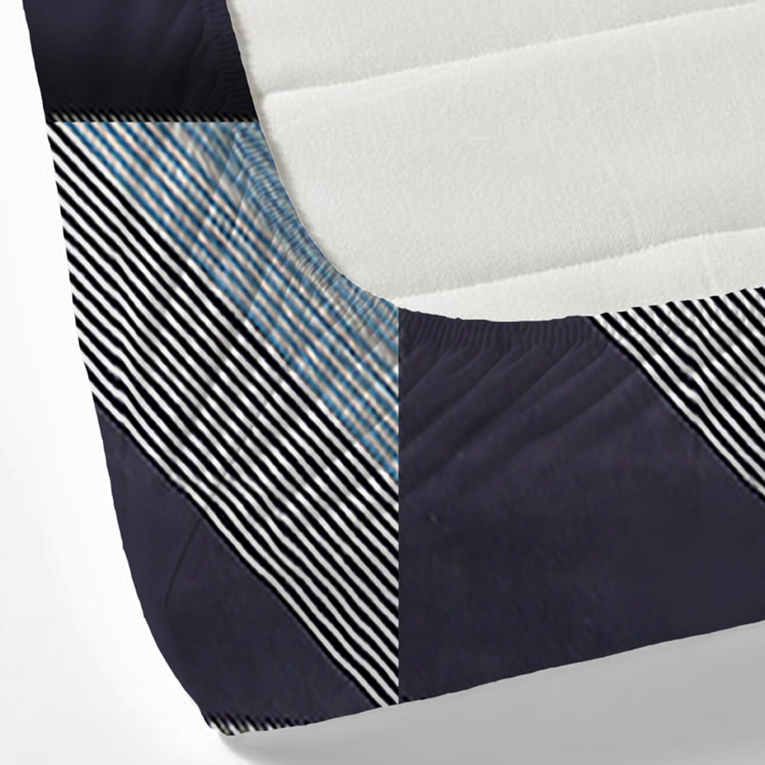 Navy Blue Abstract 180 TC Fitted 1 King  Bedsheet with 2 Pillow Covers