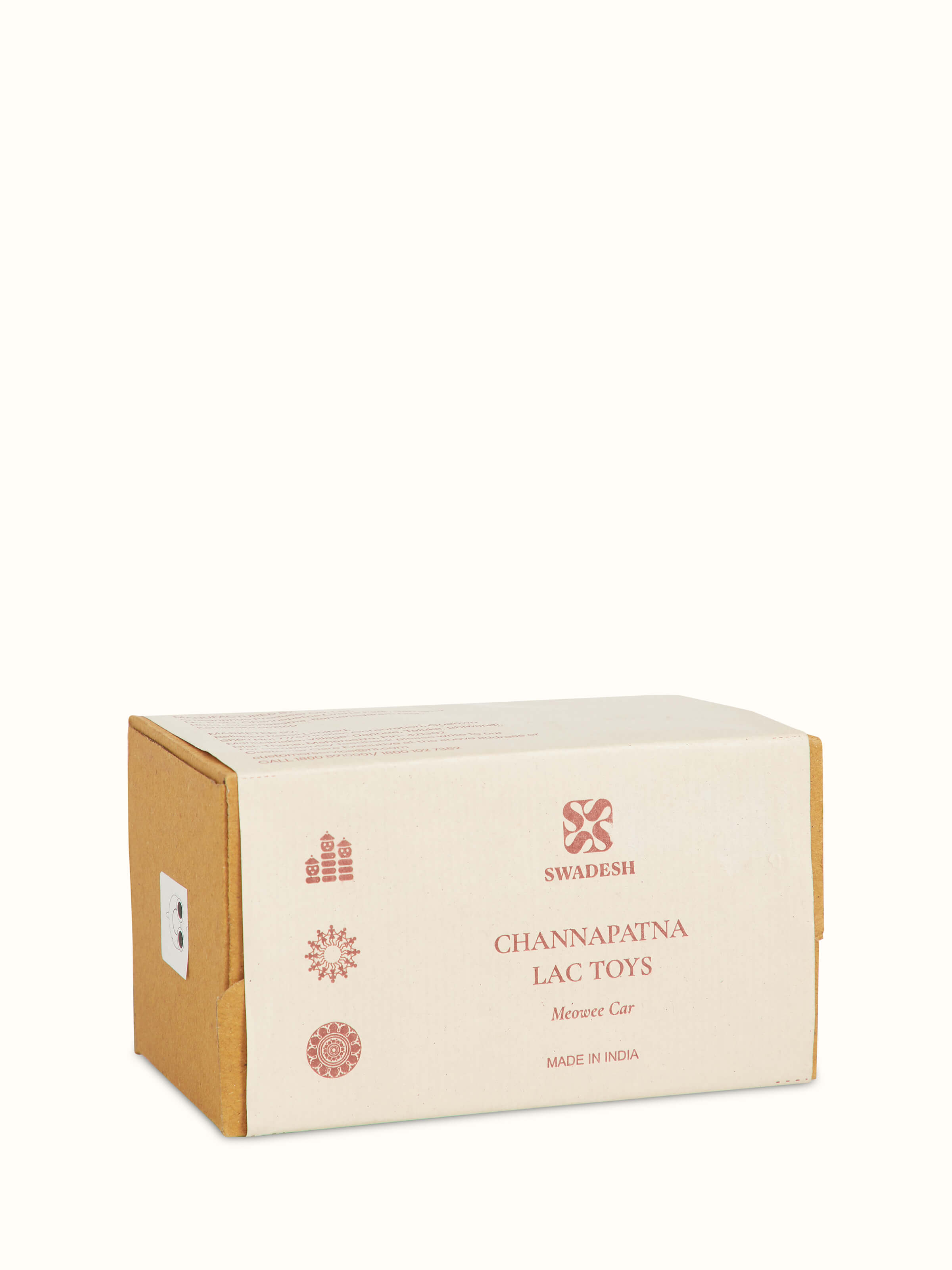 Detailed view of Channapatna Ivory Wood Moee Toy Yellow emphasizing intricate work