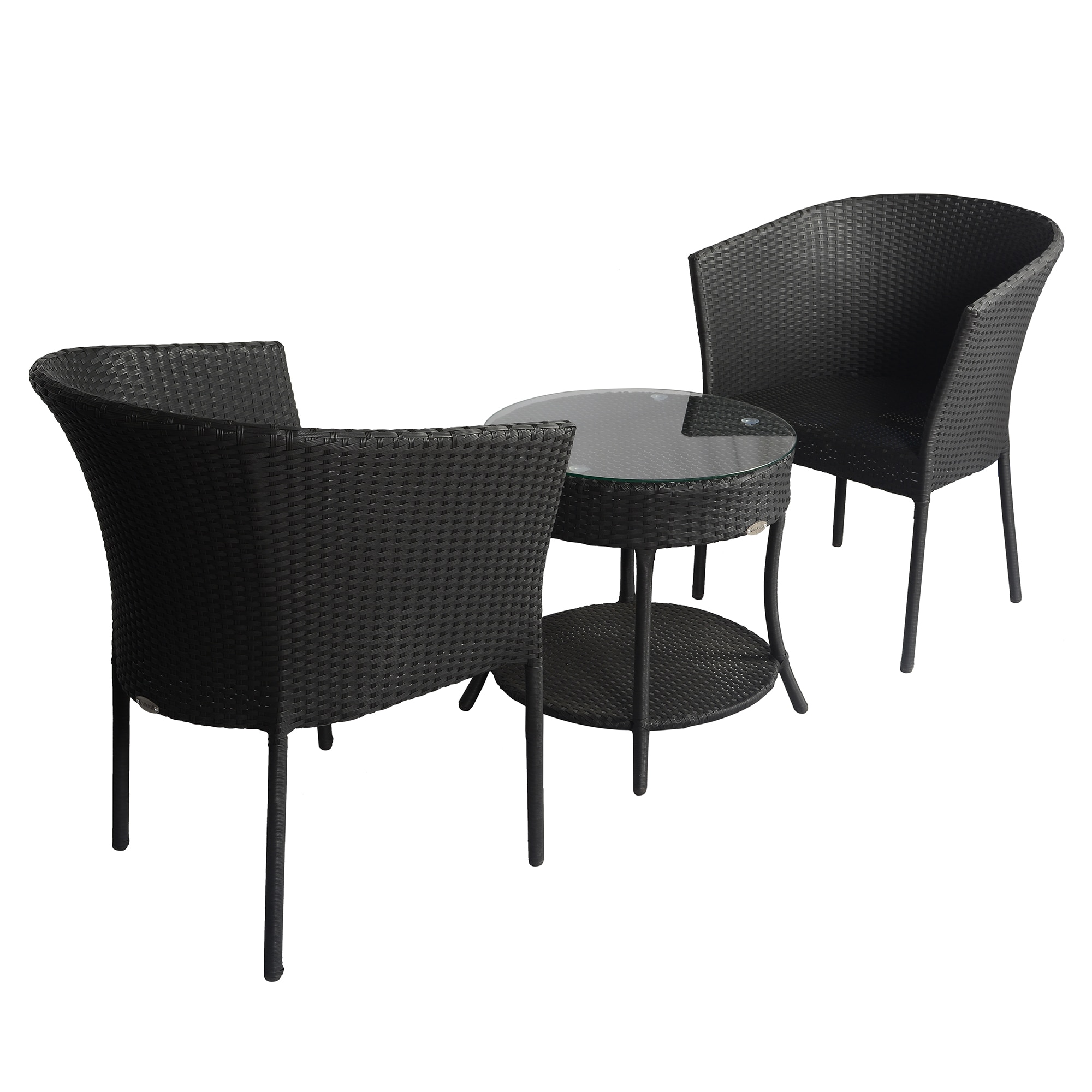Lismore  Wicker Table And Chair Set In Black Finish