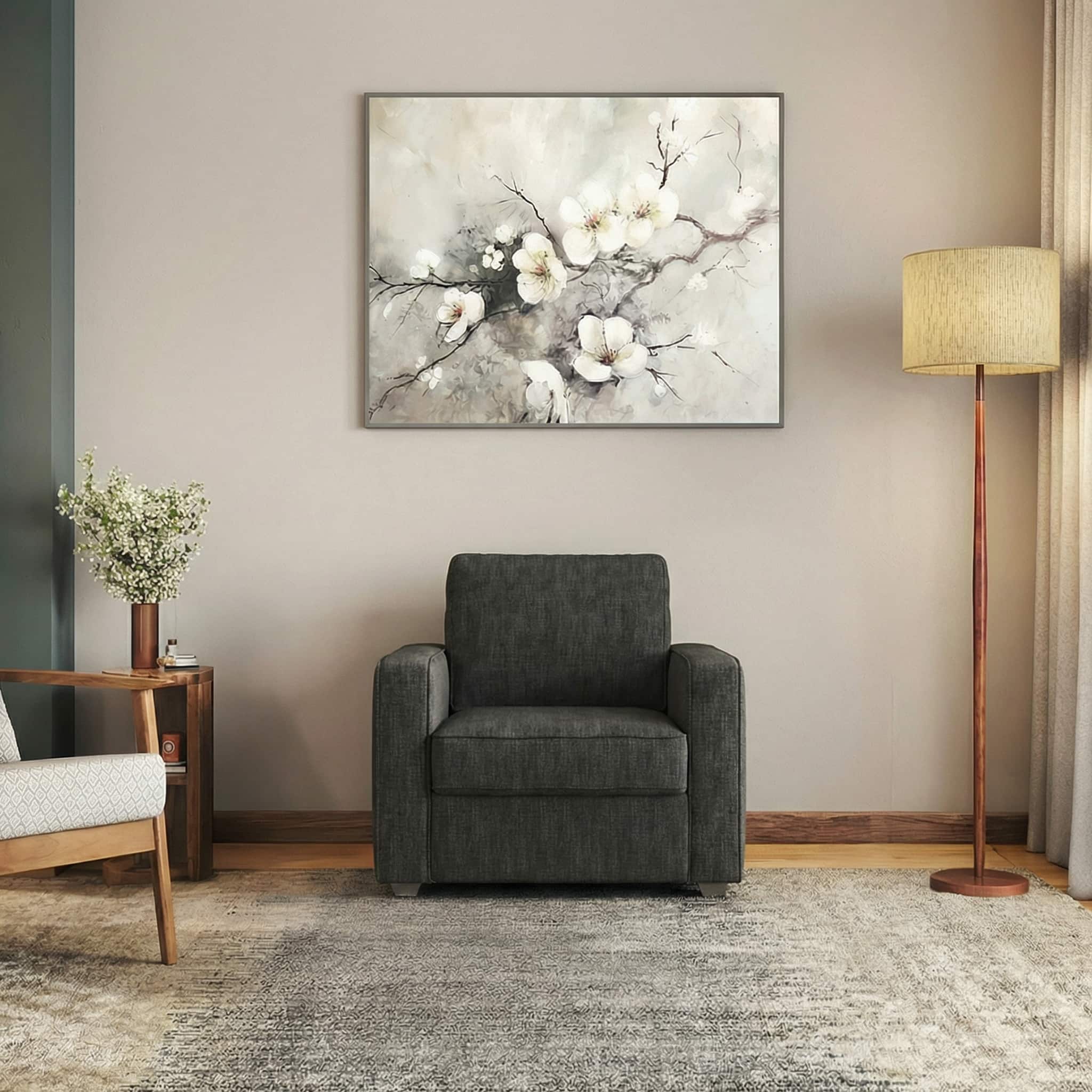 Apollo Compact 1 Seater Fabric Sofa in Graphite Grey Colour - Urban Ladder