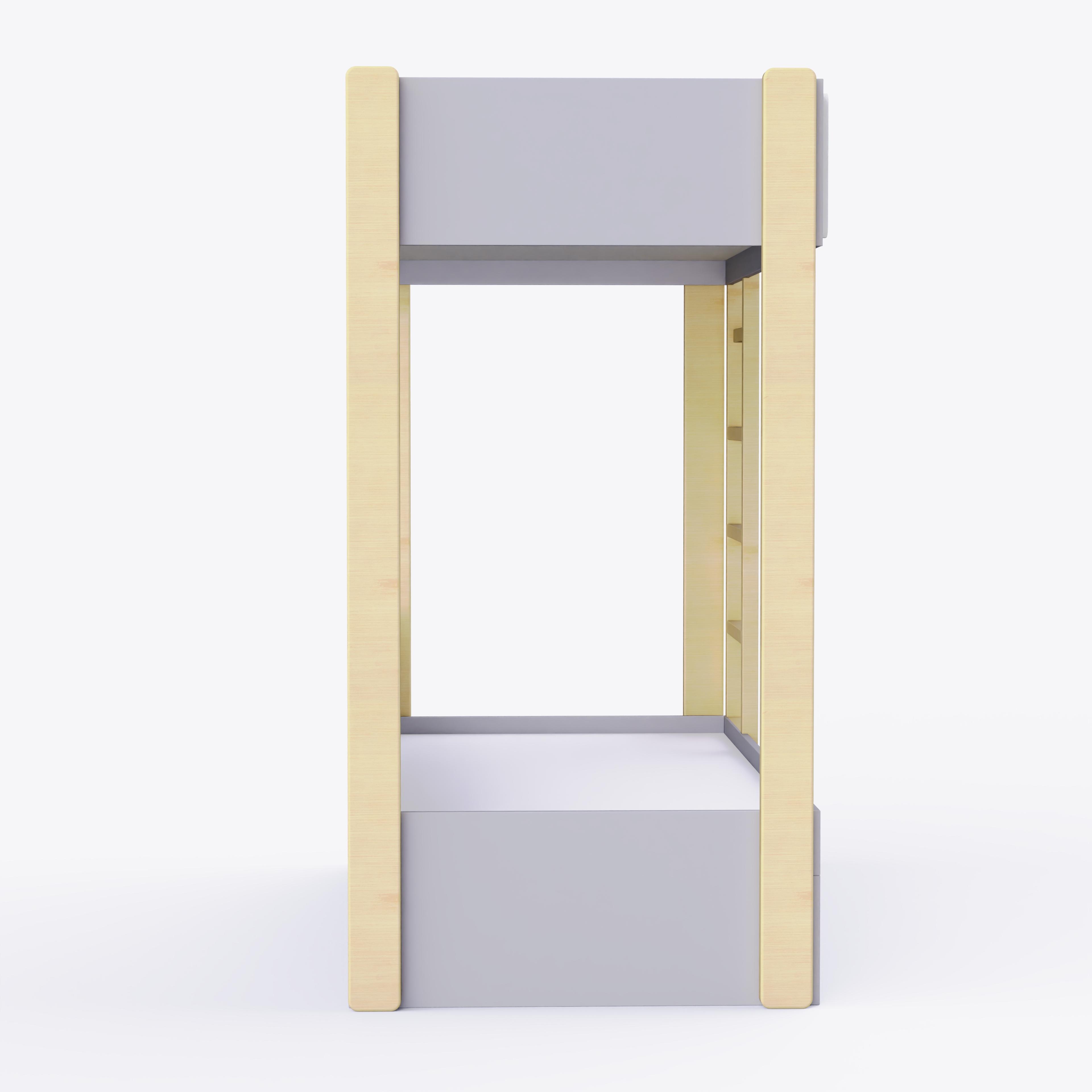 Pine Tree Single Size Bunk Bed In Grey Colour