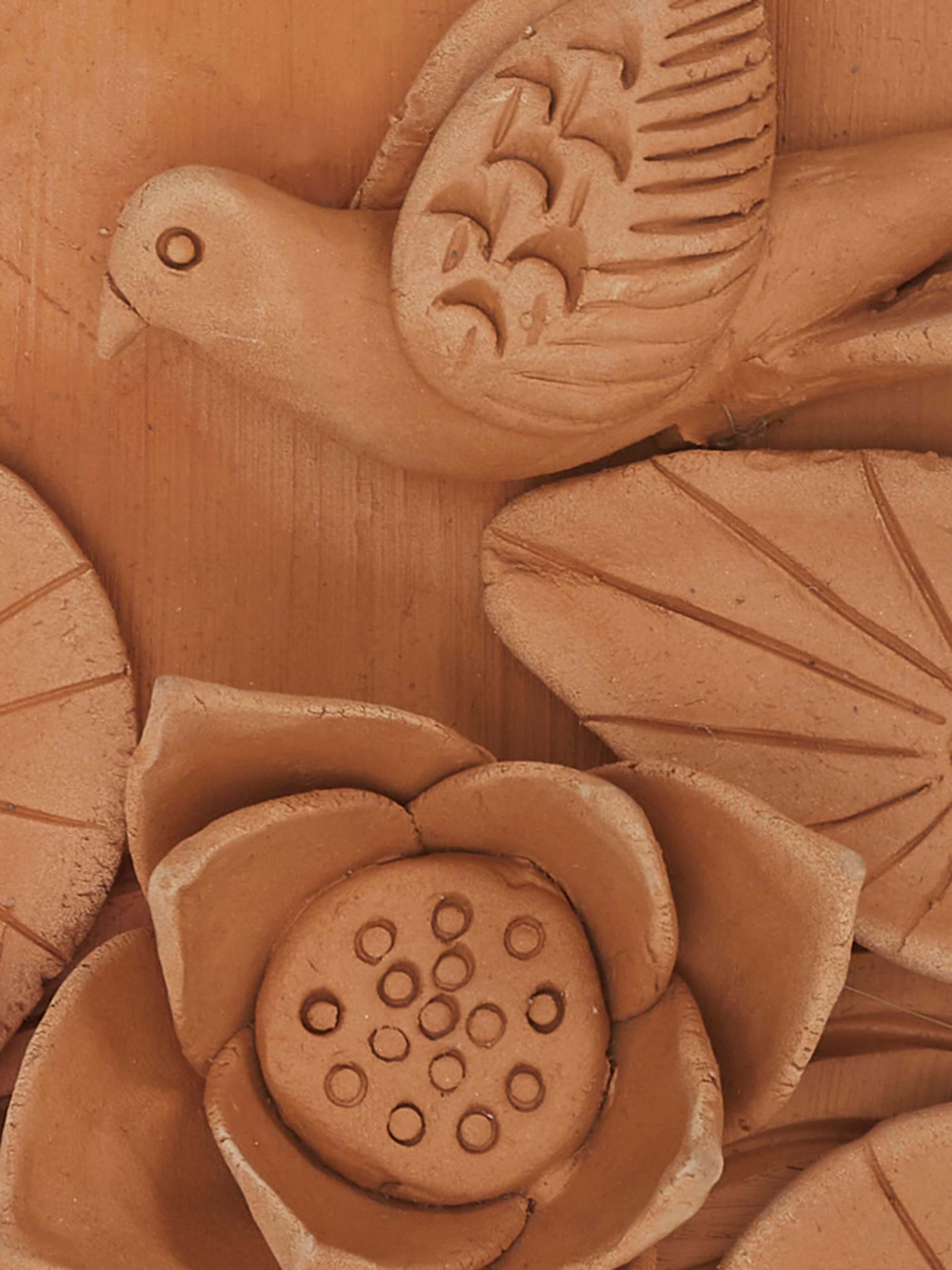 Natural Lotus Plate Terracotta Sculpture