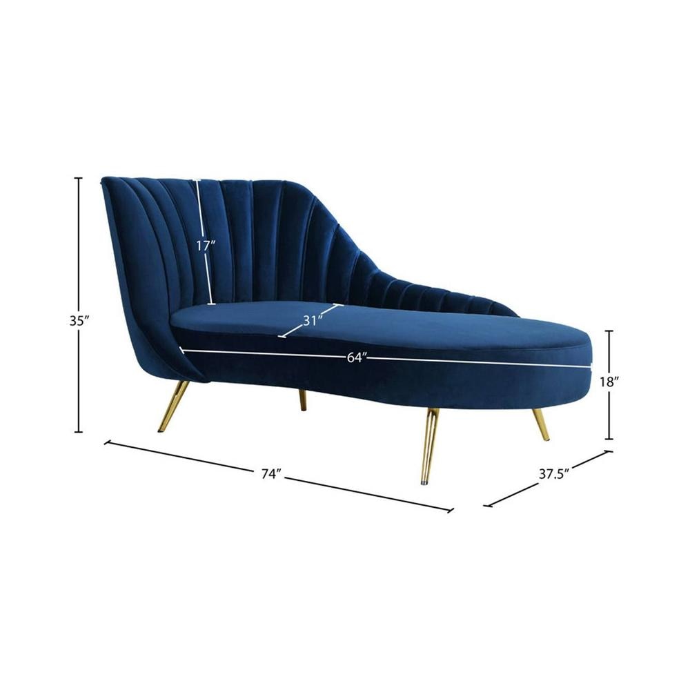 Tiberius Velvet Chaise Launger in Orange Colour