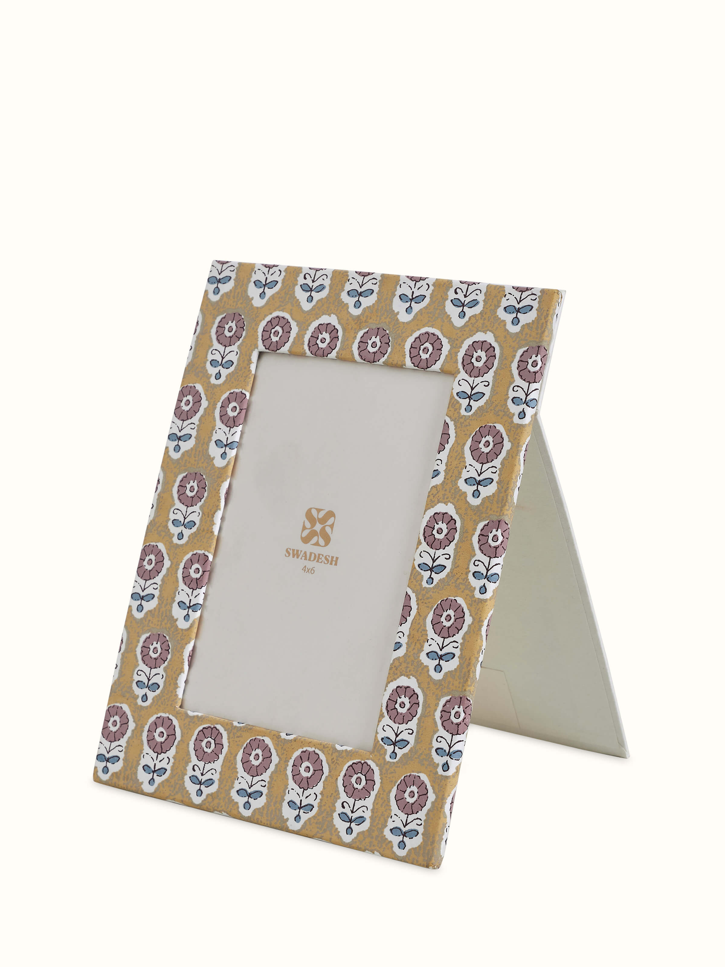 Angled view of Handmade Paper Photo Frame